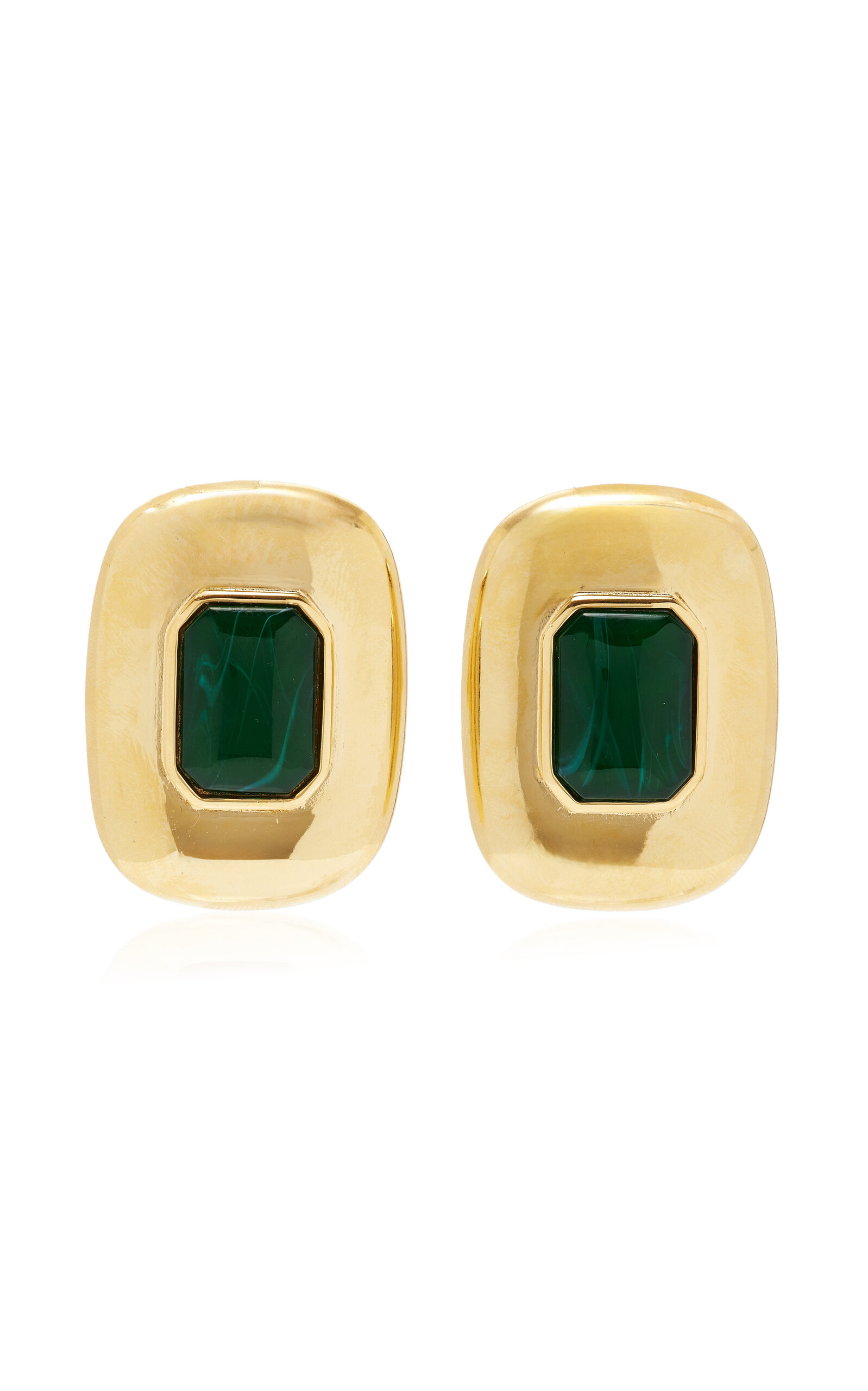 Shop Ben-amun Exclusive Gold-tone Stone Earrings In Green