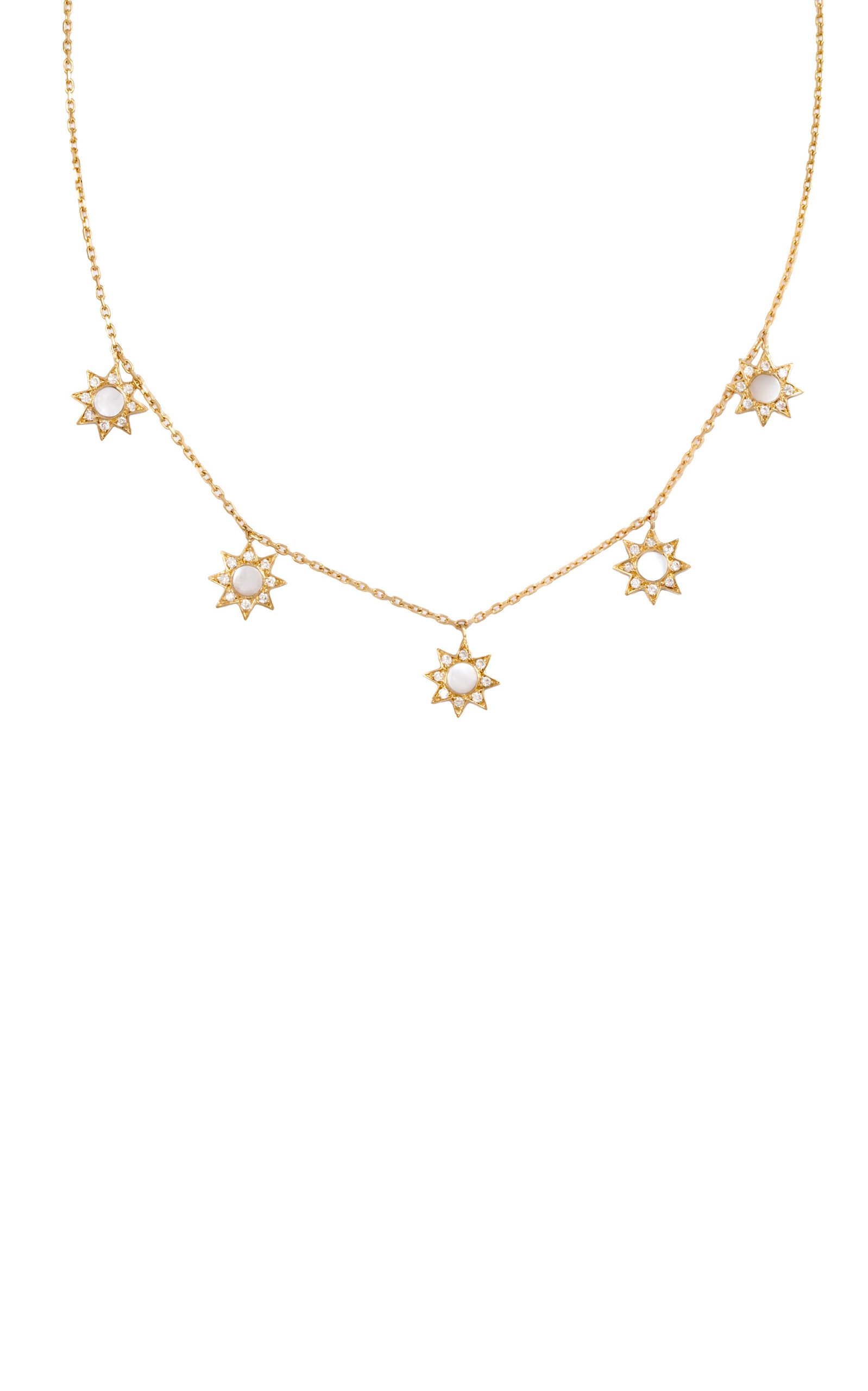 Shop L'atelier Nawbar Ibiza Mini 18k Yellow Gold Multi-stone Choker In White