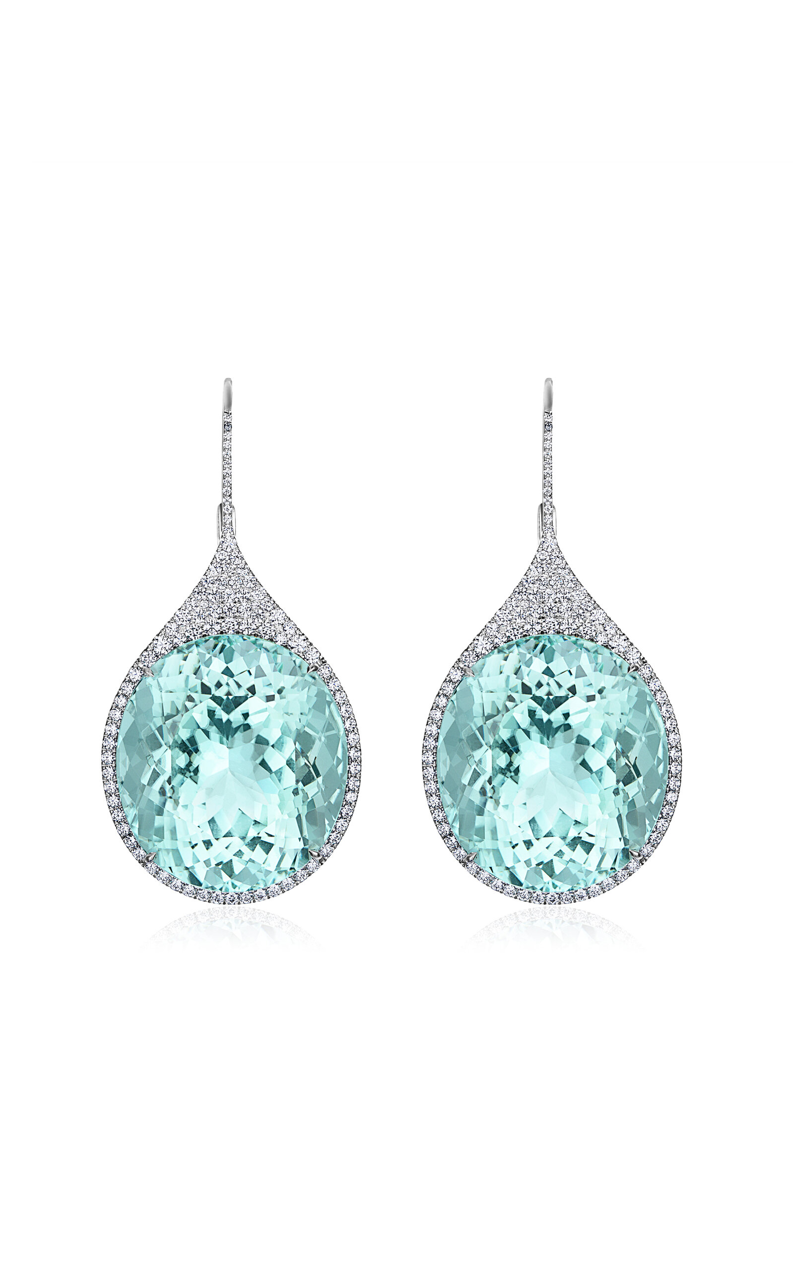 Moda Exclusive Paraiba 18K White Gold; Diamond And Tourmaline Earrings