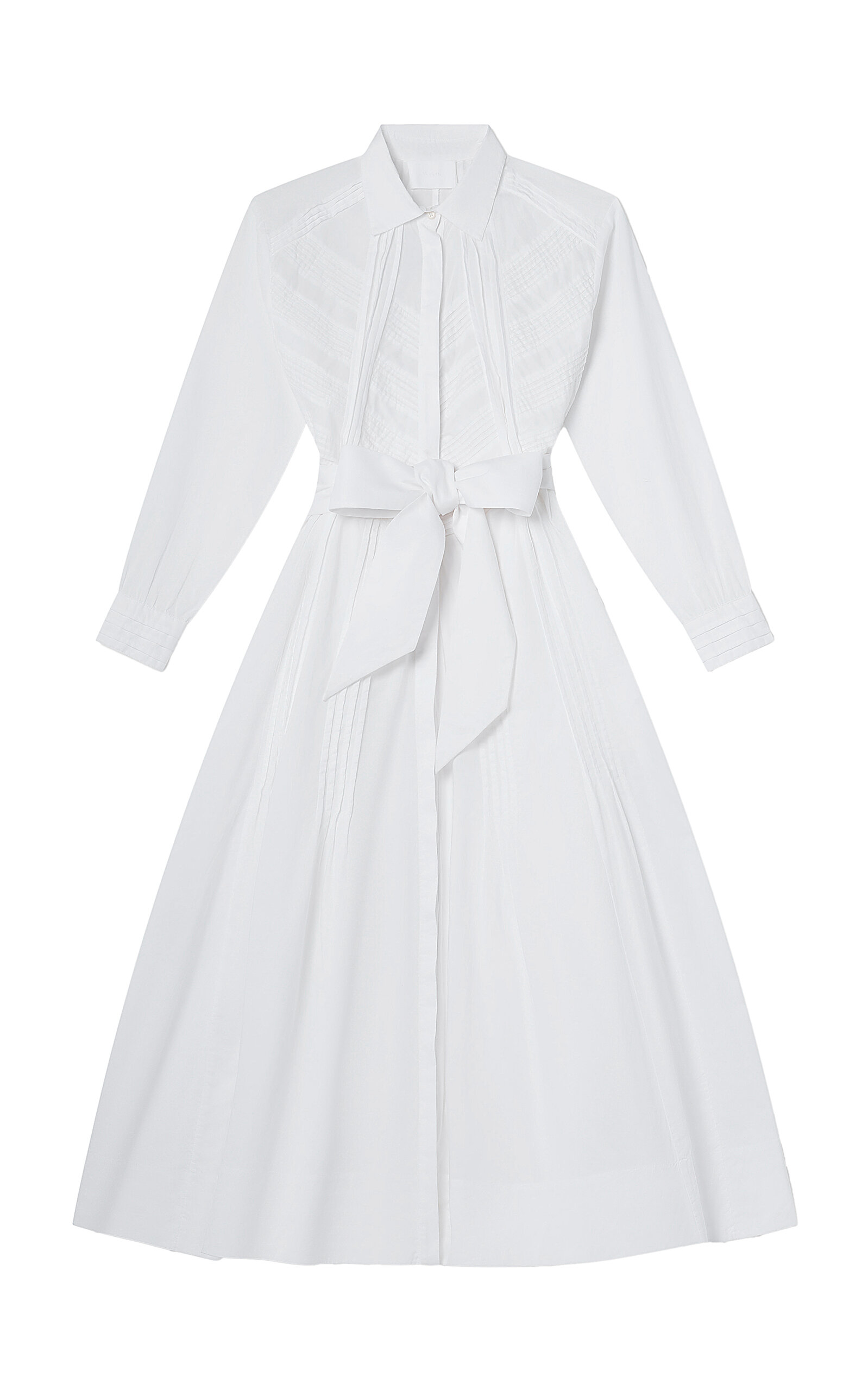 Shop Merlette Liberty Cotton-lawn Maxi Shirt Dress In White