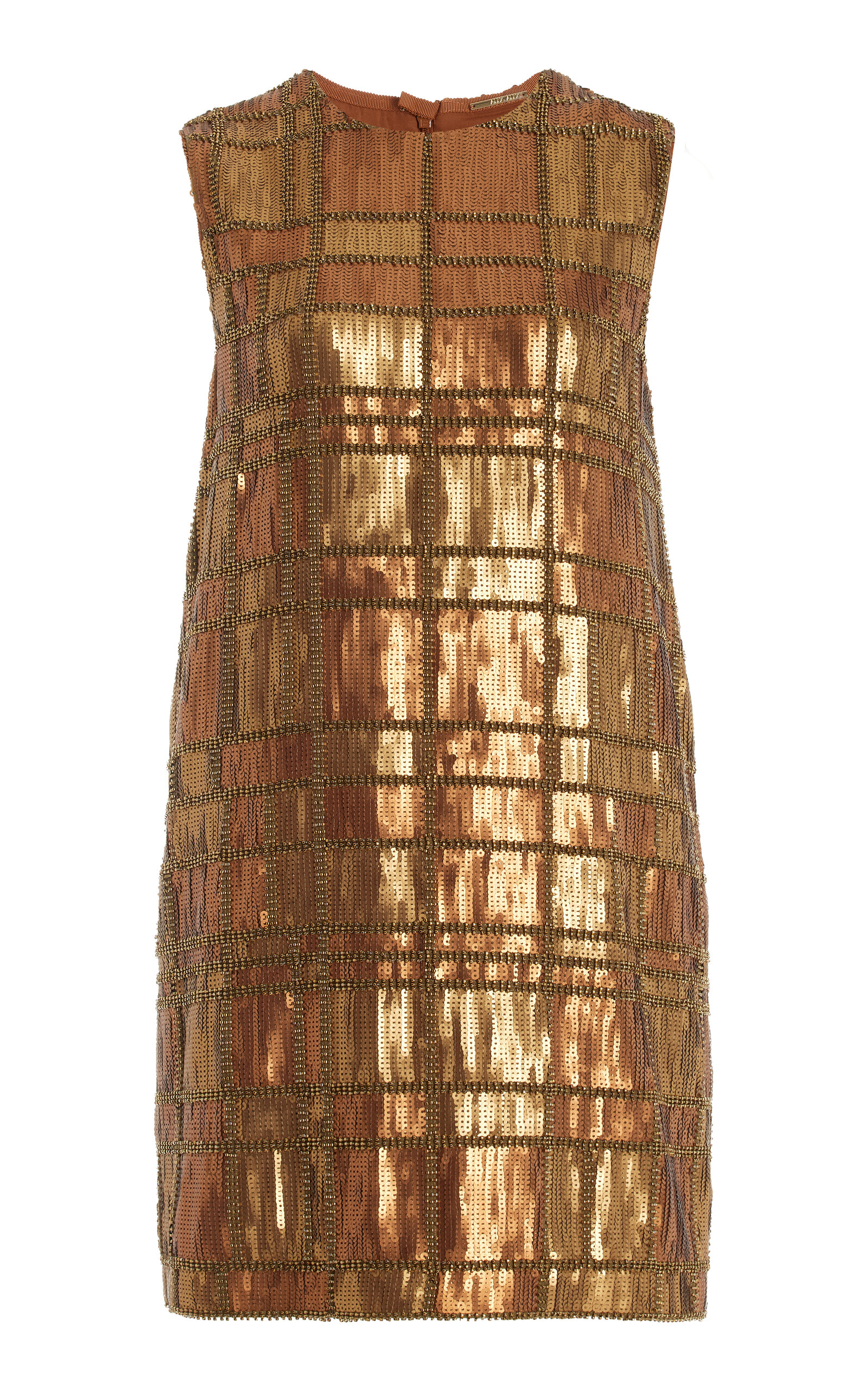 Alexis Emani Metallic Mini Dress In Brown