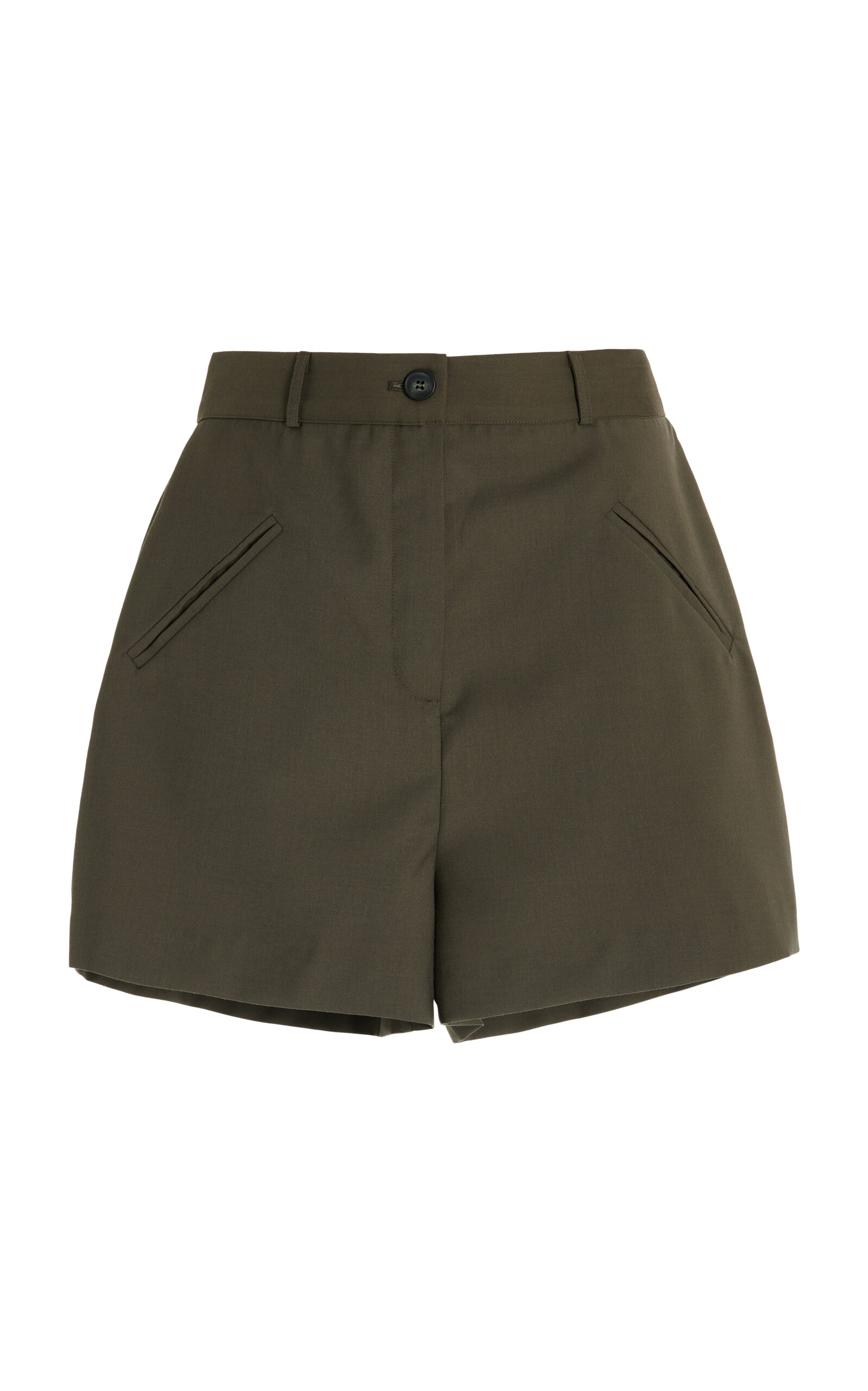 Shop The Frankie Shop Exclusive Hana High-rise Woven Shorts In Green
