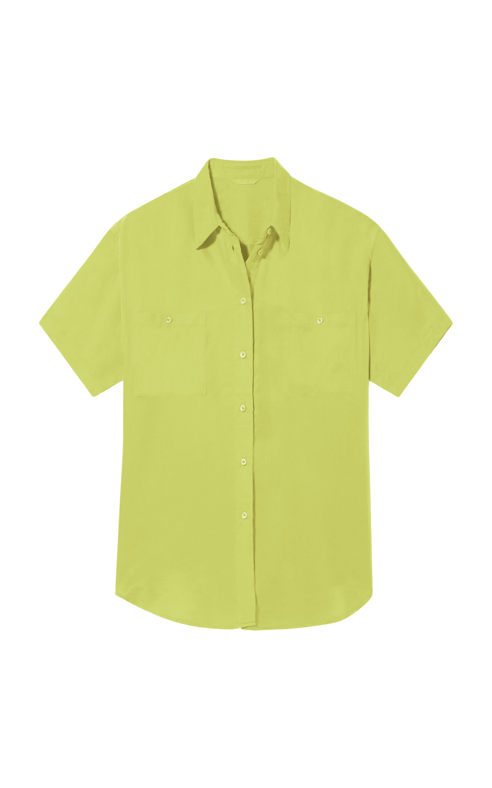 Shop Left On Friday Day Trip Oversized Cupro Shirt In Green