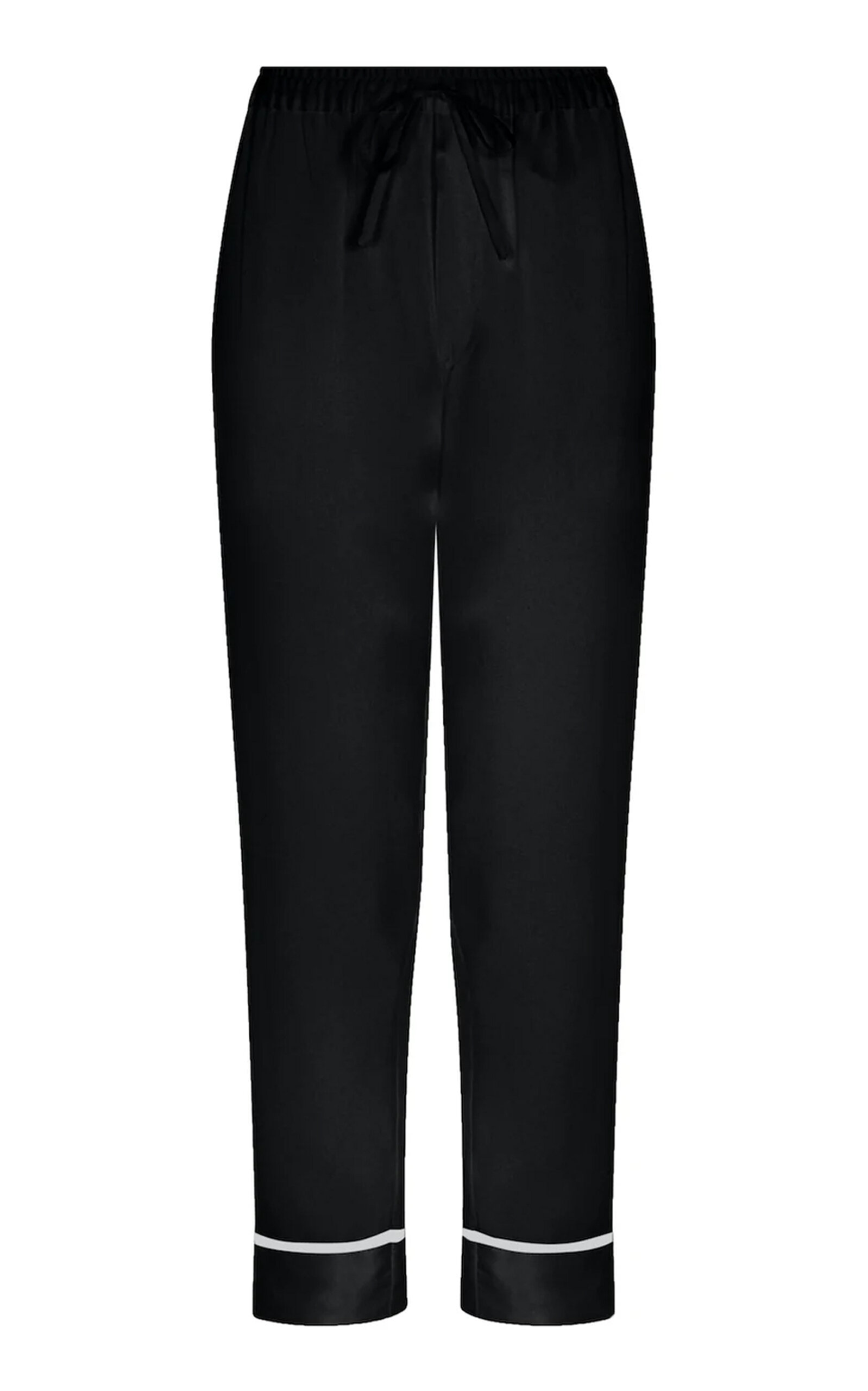 Shop Asceno The Sydney Cropped Silk Pants In Black