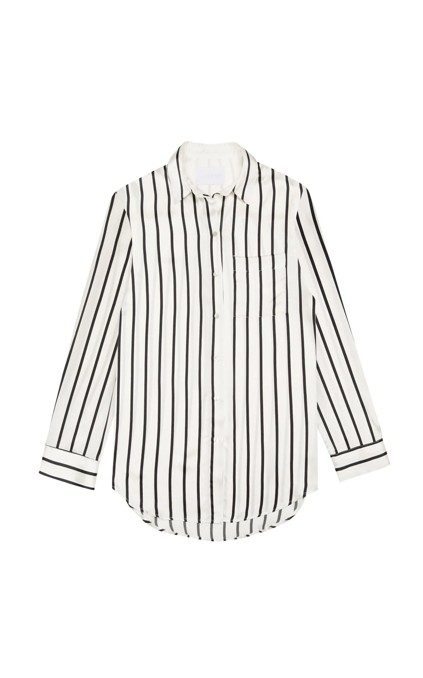 Shop Asceno The Paris Silk Shirt In Black,white