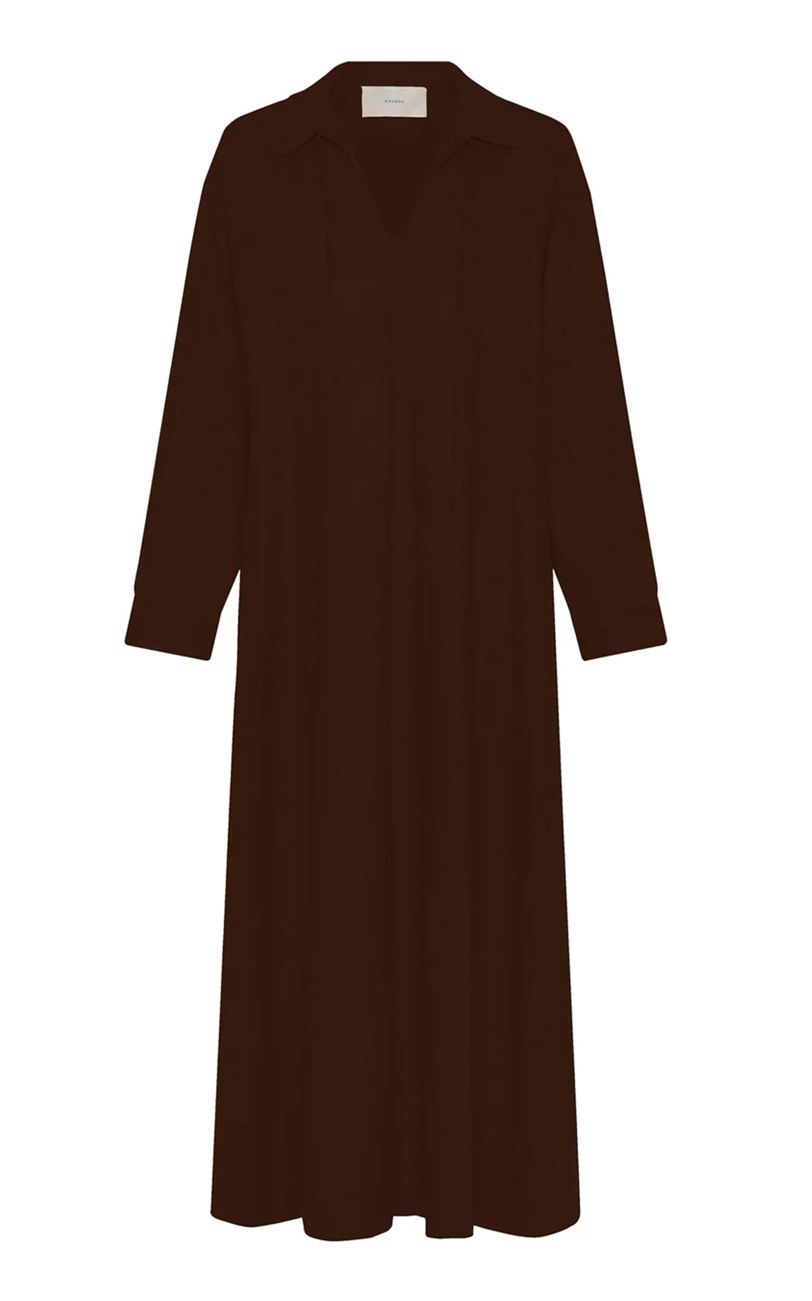 Shop Asceno The Lisbon Woven Maxi Dress In Brown