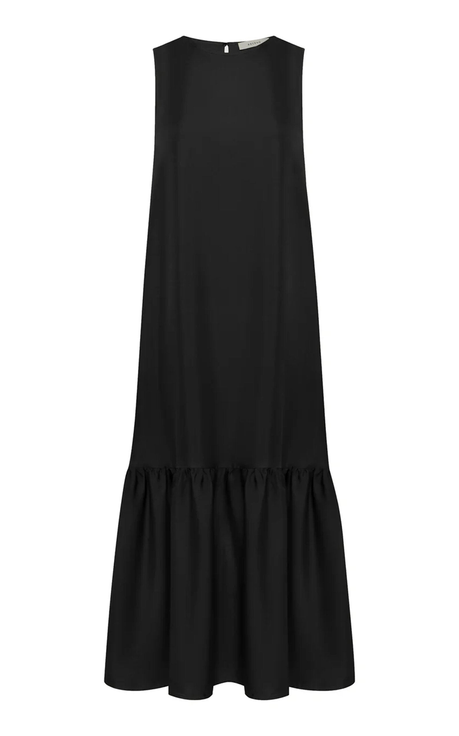 Shop Asceno The Rhea Silk Dress In Black