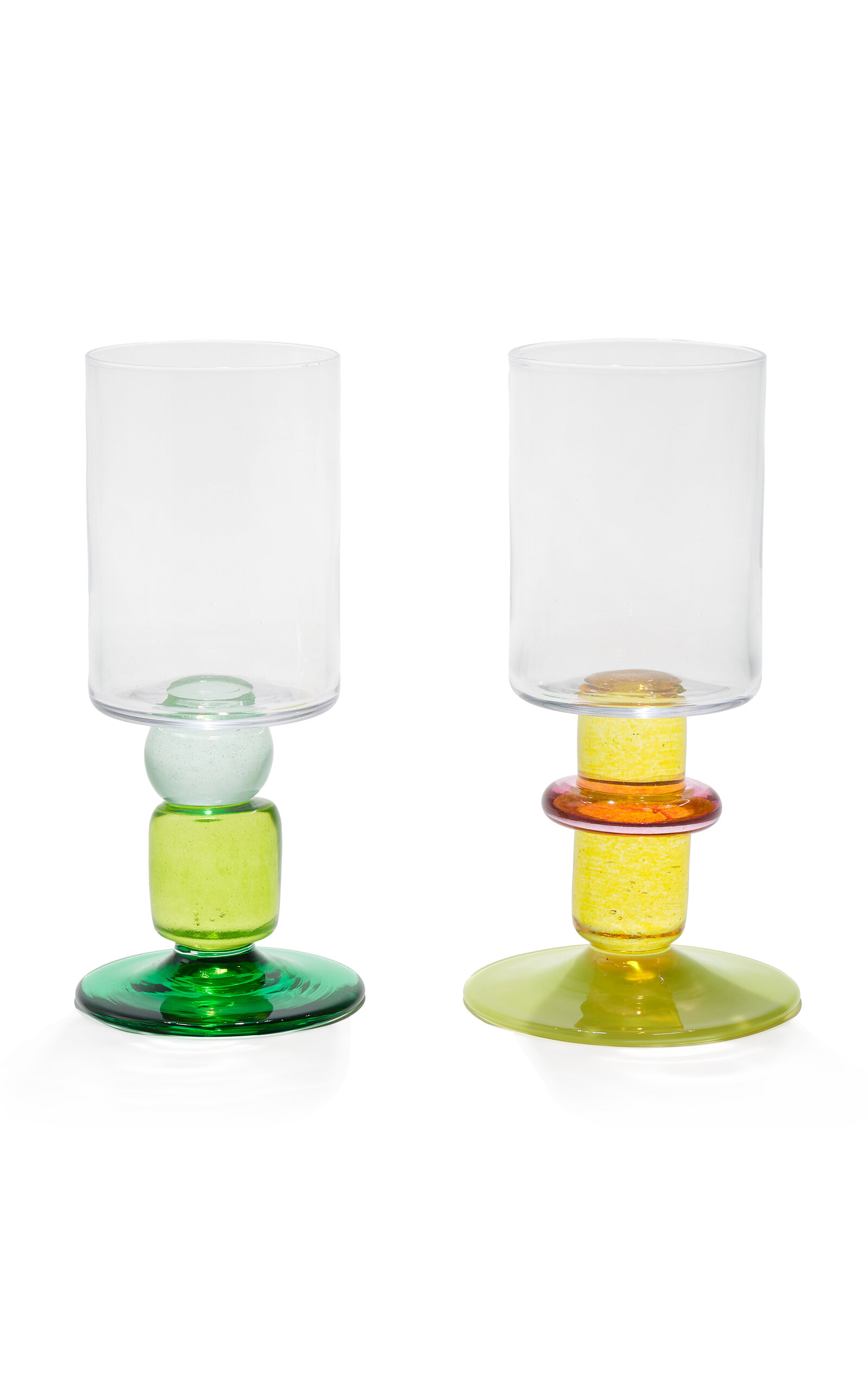 Shop Gather Set-of-two Miami Wine Glasses In Green