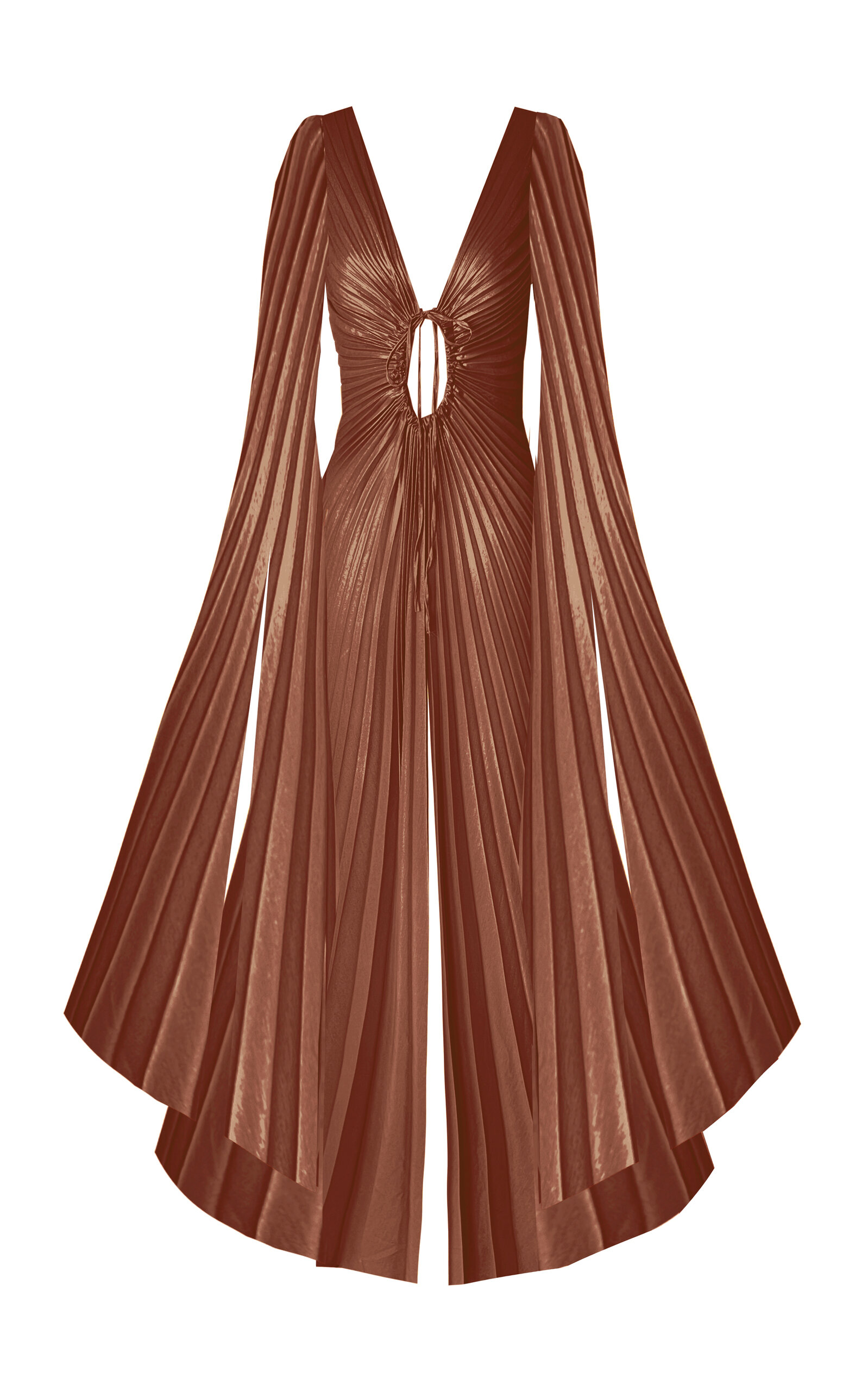 Dalliance Pleated Metallic Chiffon Maxi Dress