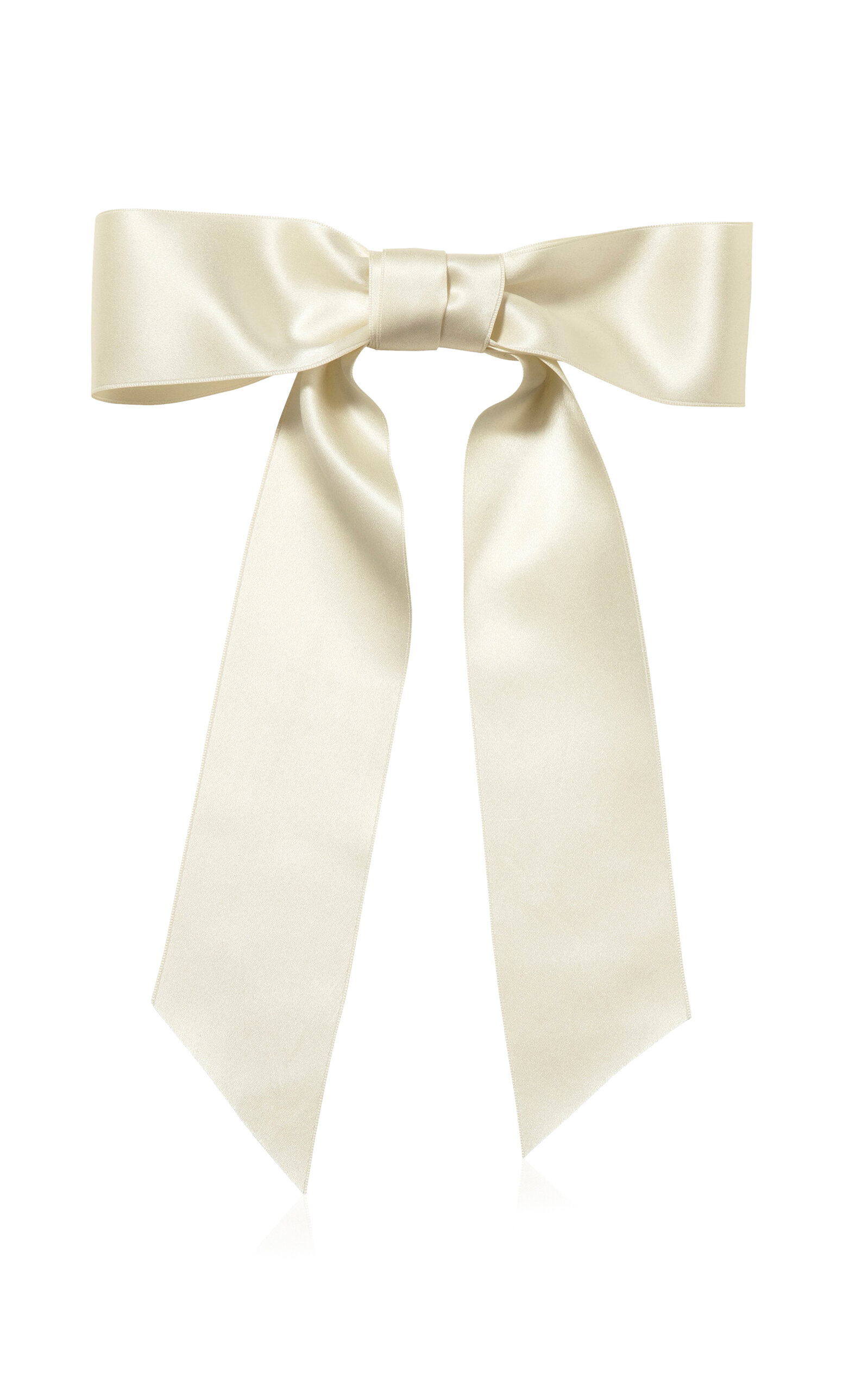 Shop Jennifer Behr Virginia Silk Bow Hair Clip In Ivory