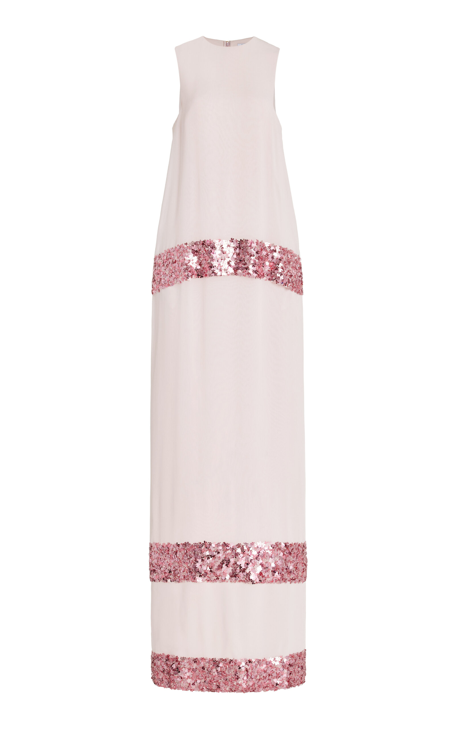 Shop Delpozo Sequined Satin Gown In Pink