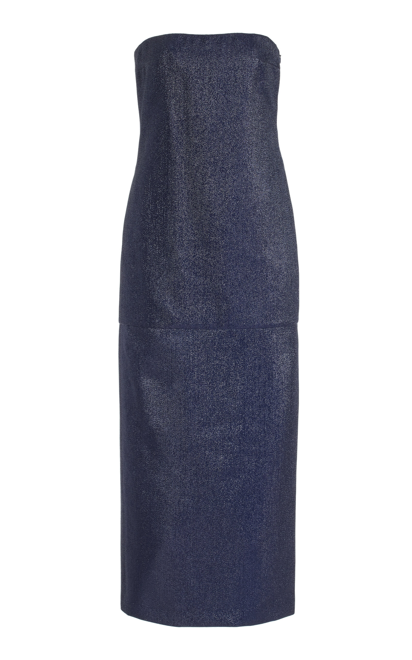 Shop Delpozo Glittered Twill Maxi Dress In Navy