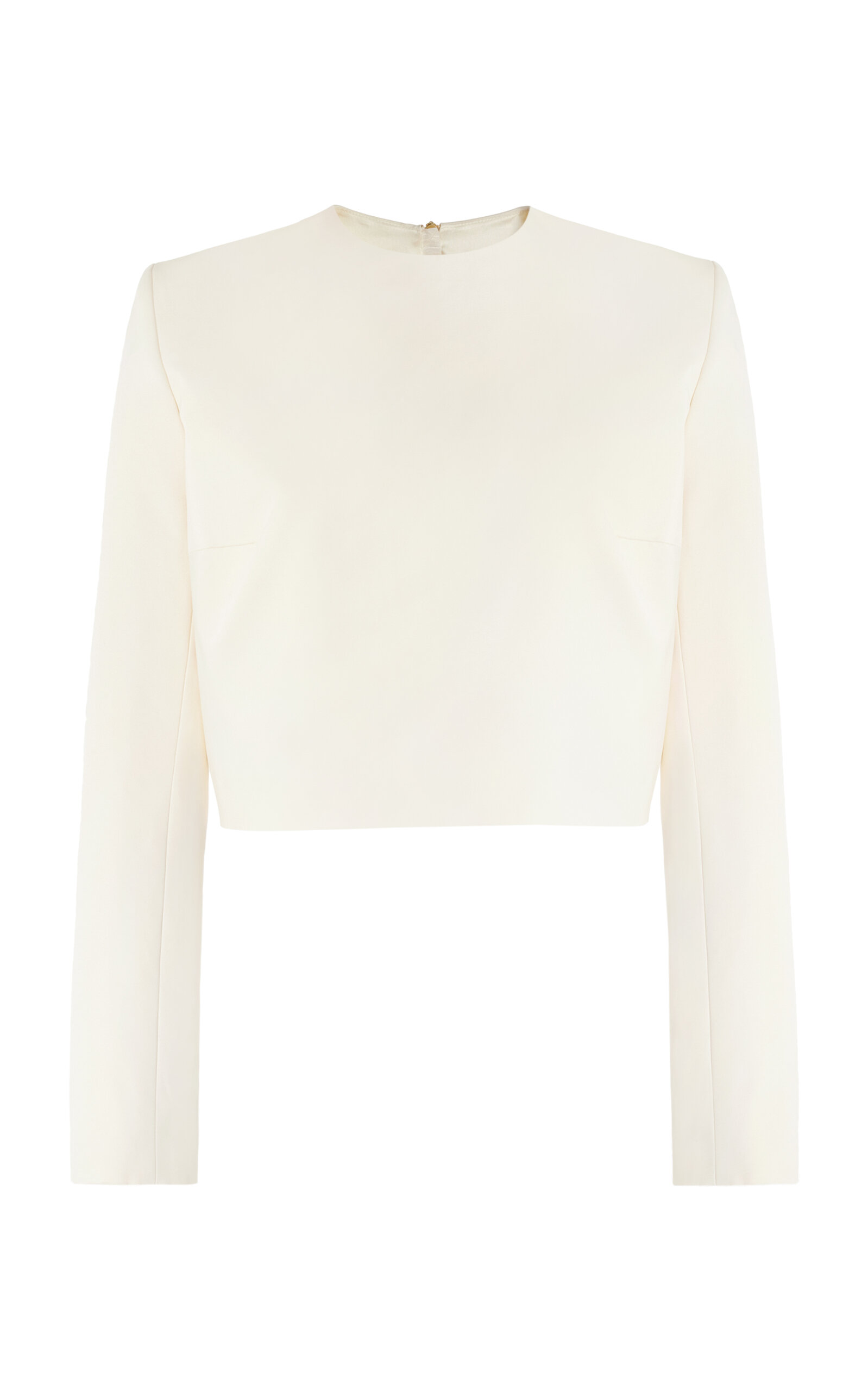 Shop Delpozo Tailored Cotton Crop Top In White