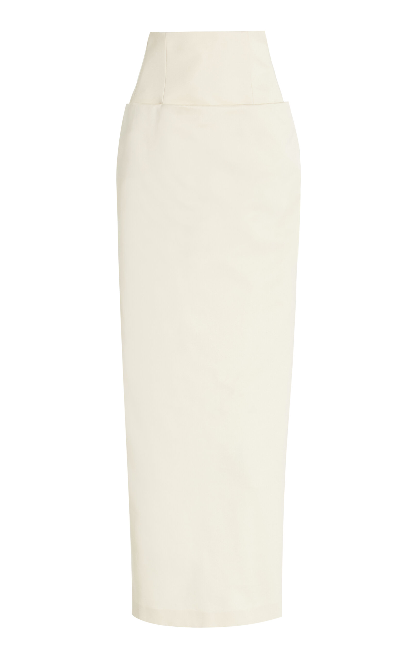 Shop Delpozo High-waisted Cotton Maxi Skirt In White