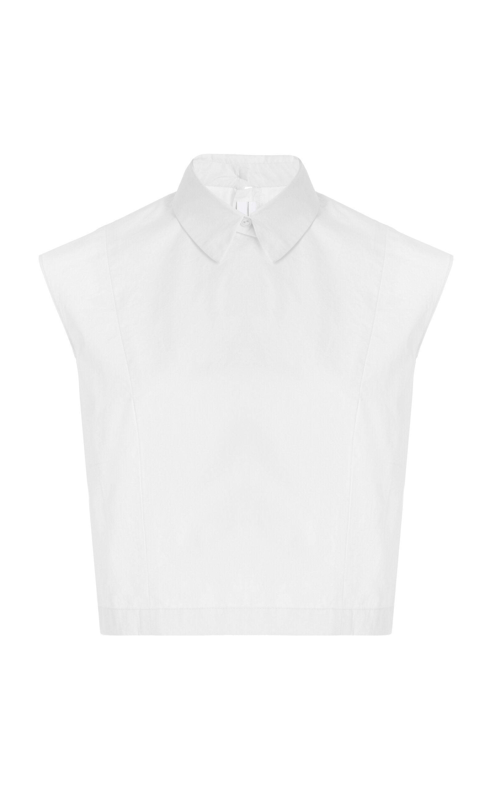 Shop Delpozo Sleeveless Cotton Crop Top In White