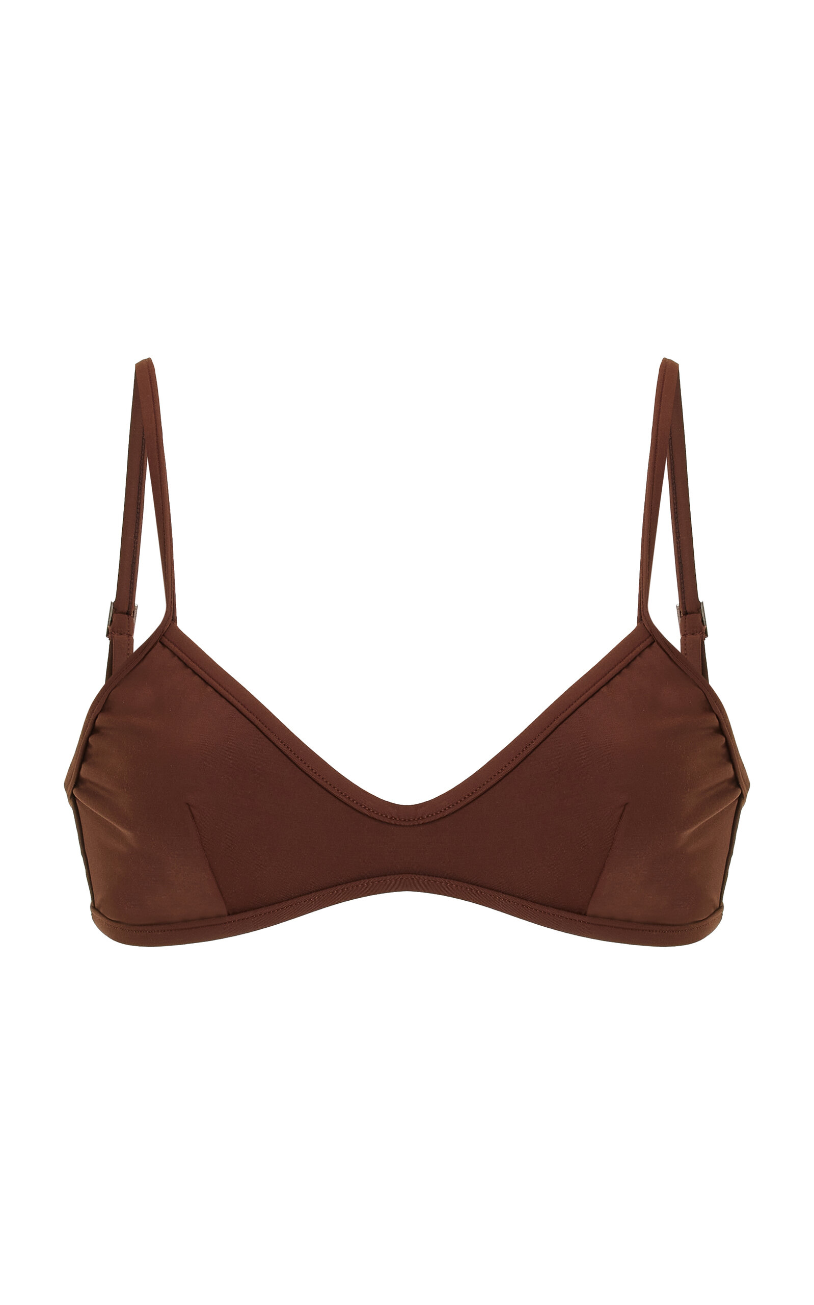 Shop Haight Pipping Triangle Bikini Top In Brown