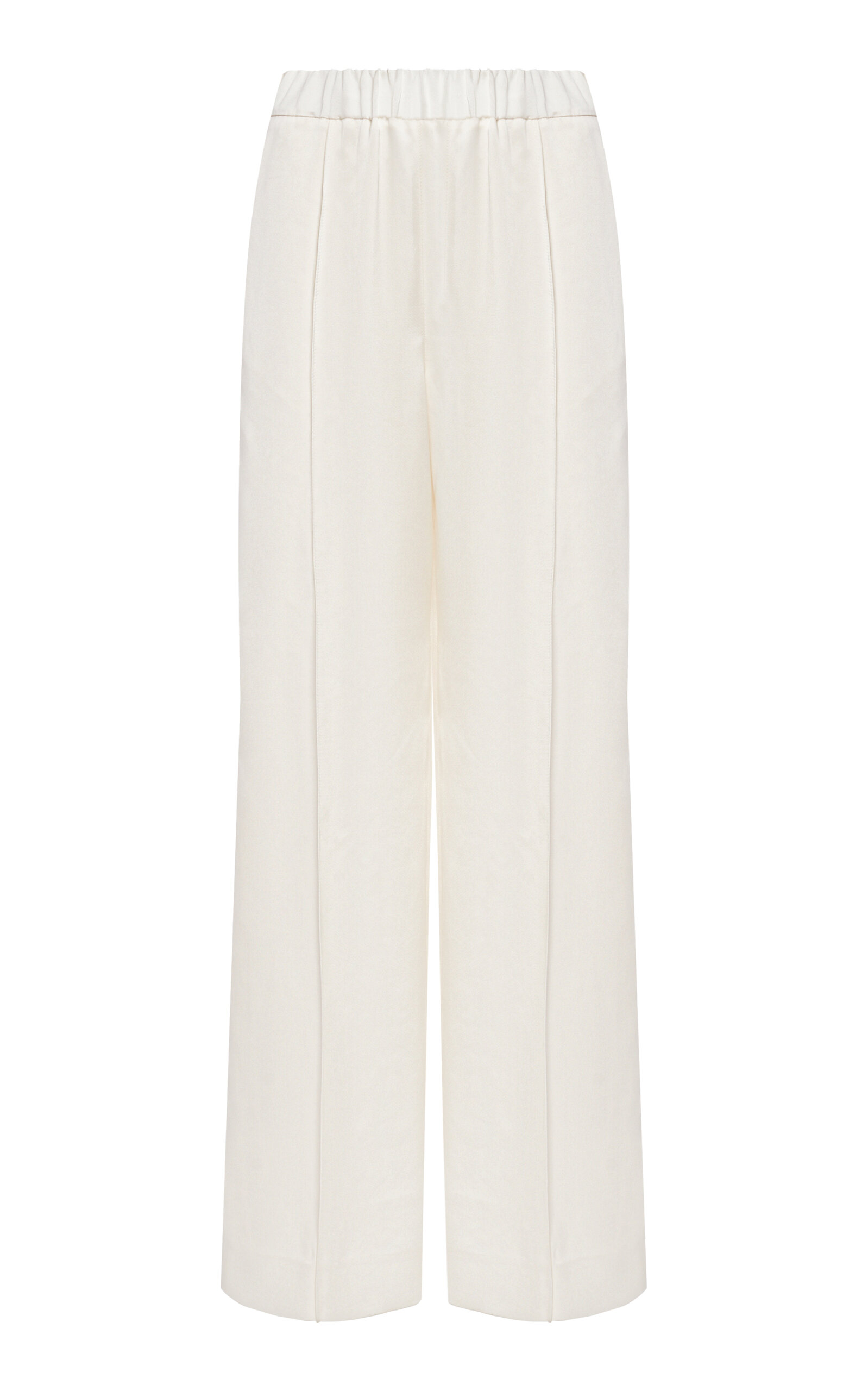 Shop Jil Sander Pleated Wide-leg Pants In Ivory