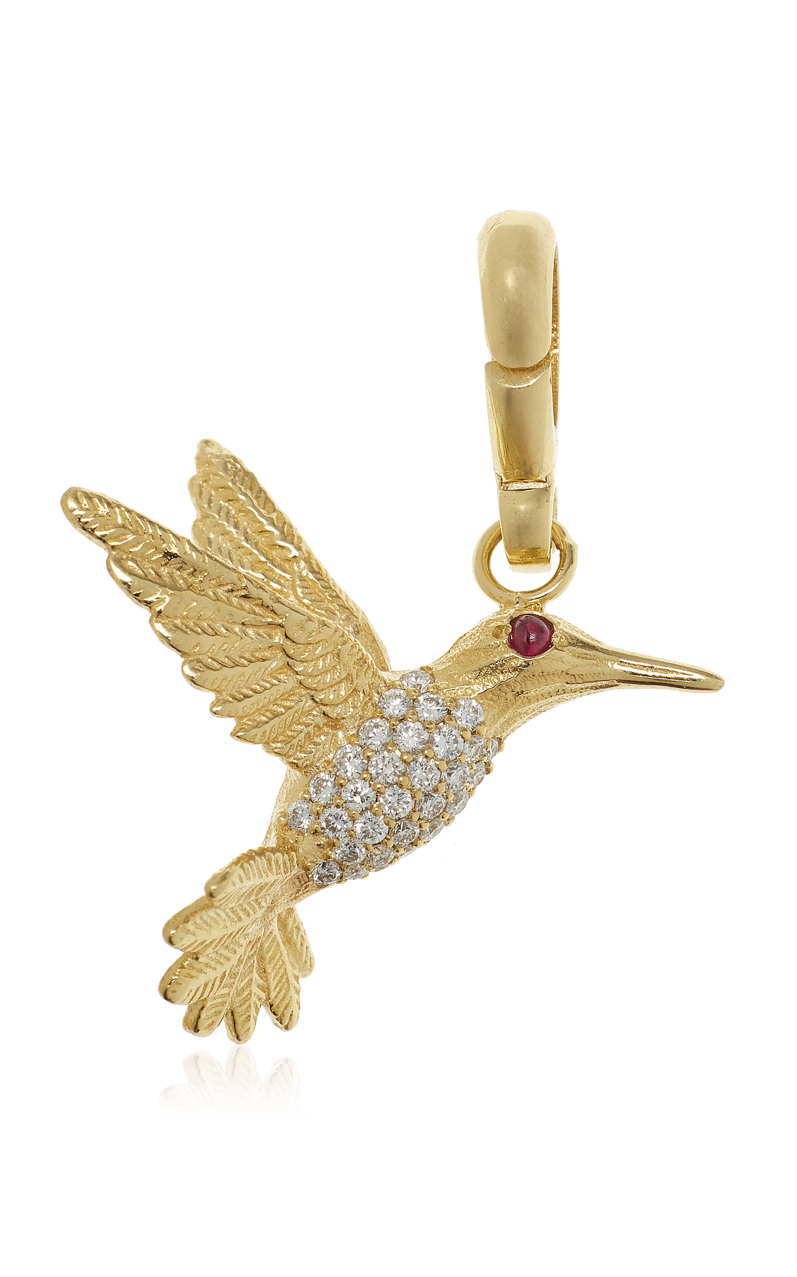 Hummingbird 18K Yellow Gold Diamond Charm