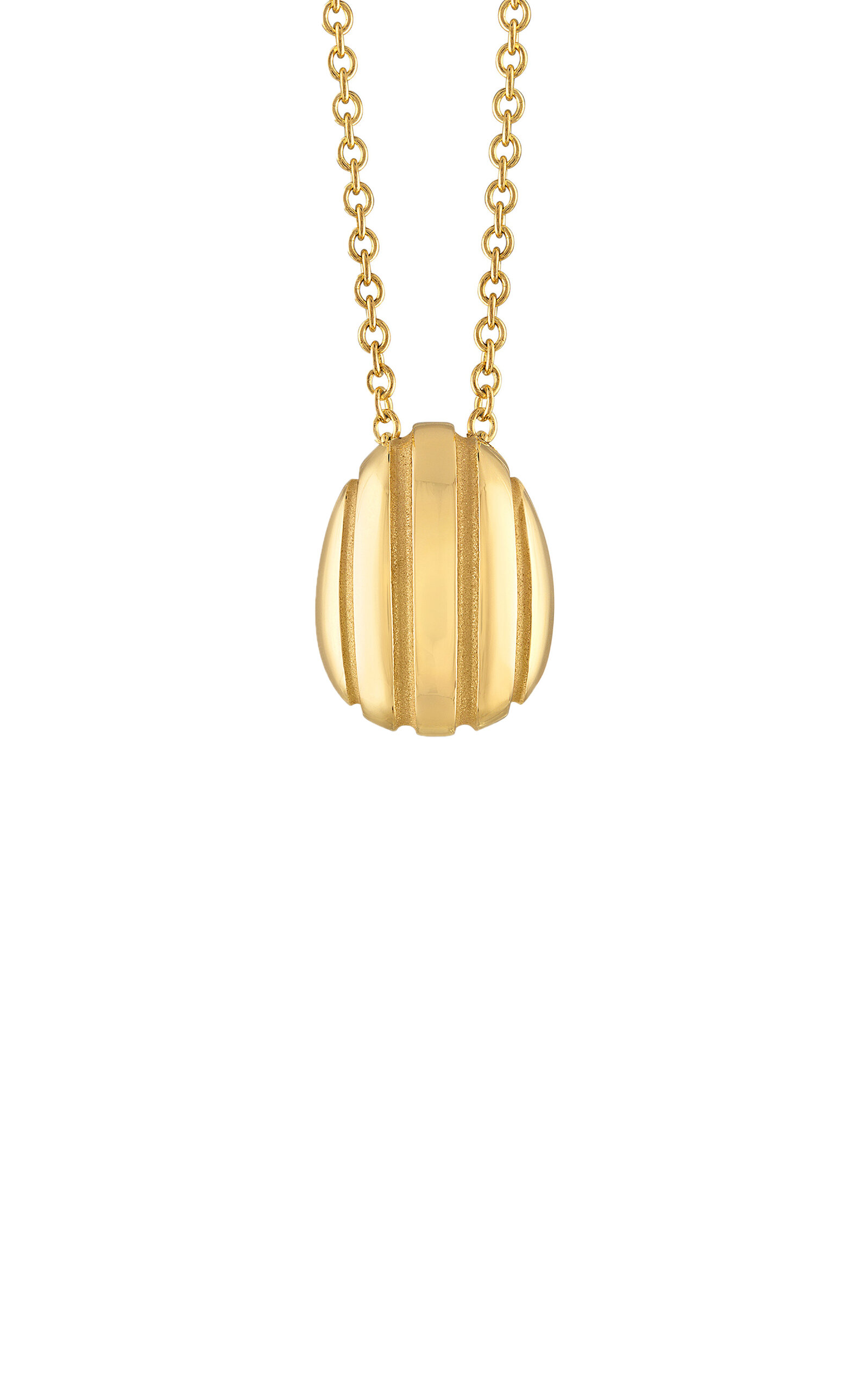 Shop Pamela Zamore Eos Small Egg 18k Yellow Gold Necklace