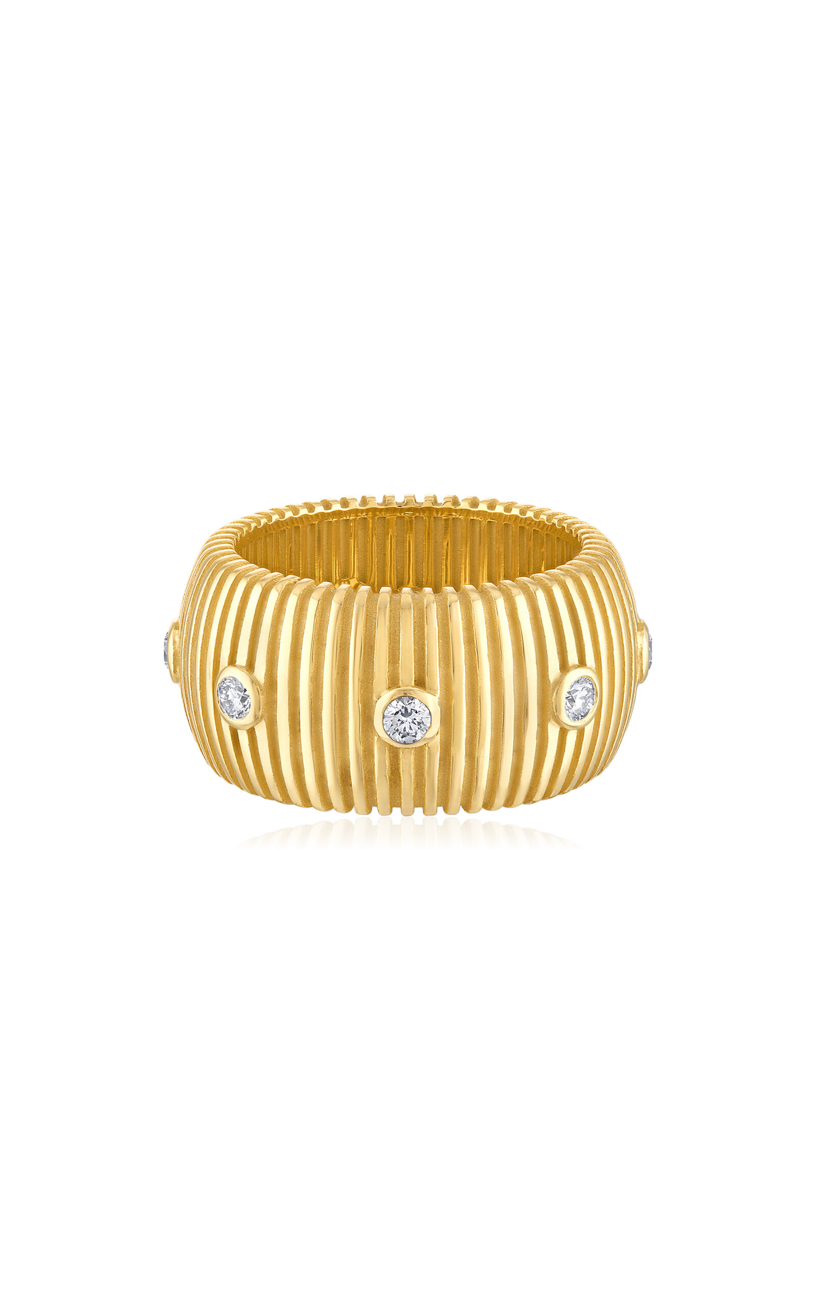 Pamela Zamore Clio Large 18k Yellow Gold Diamond Ring