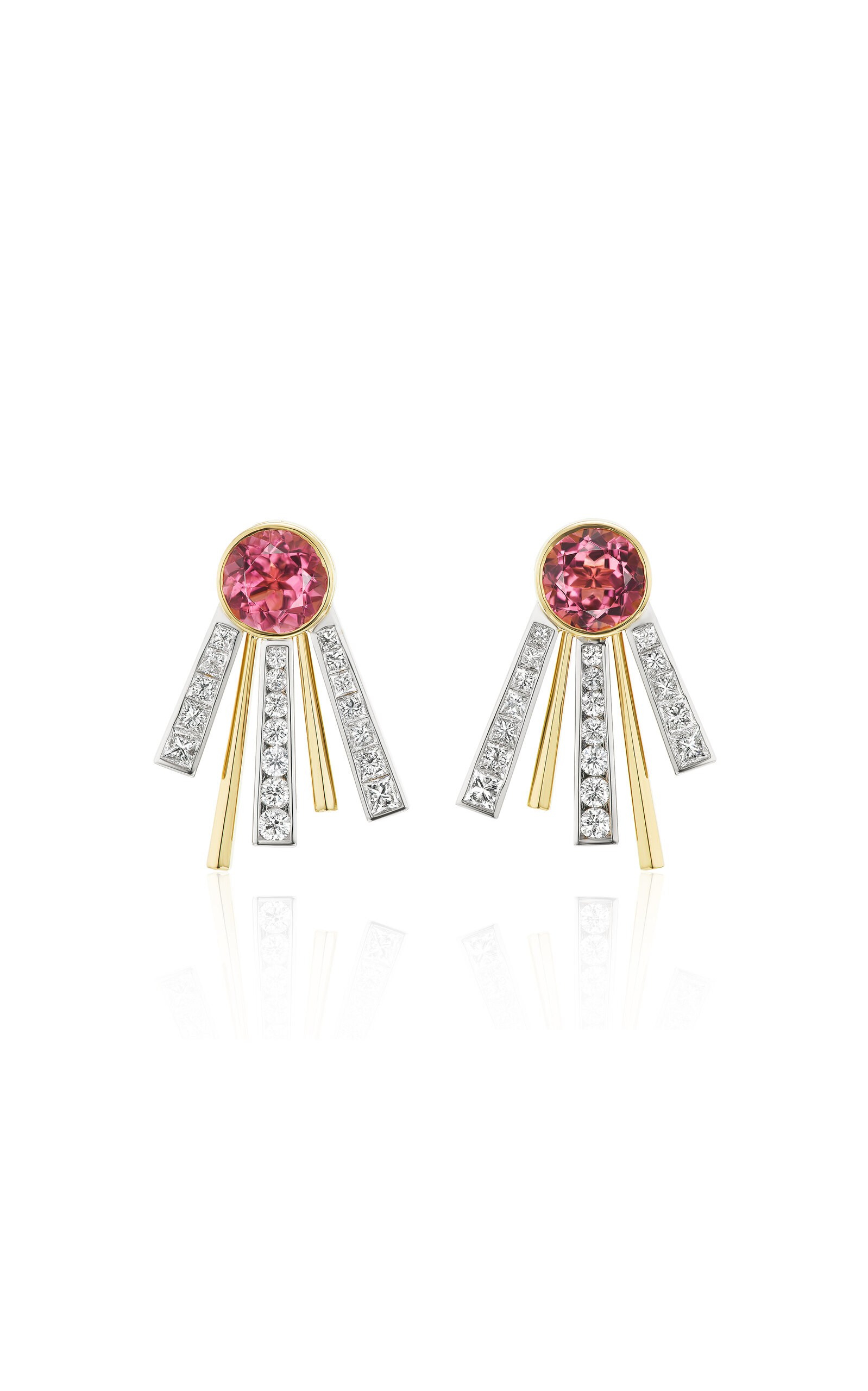 Shop Gemella Jewels Celestial 18k Yellow Gold Pink Tourmaline Earrings
