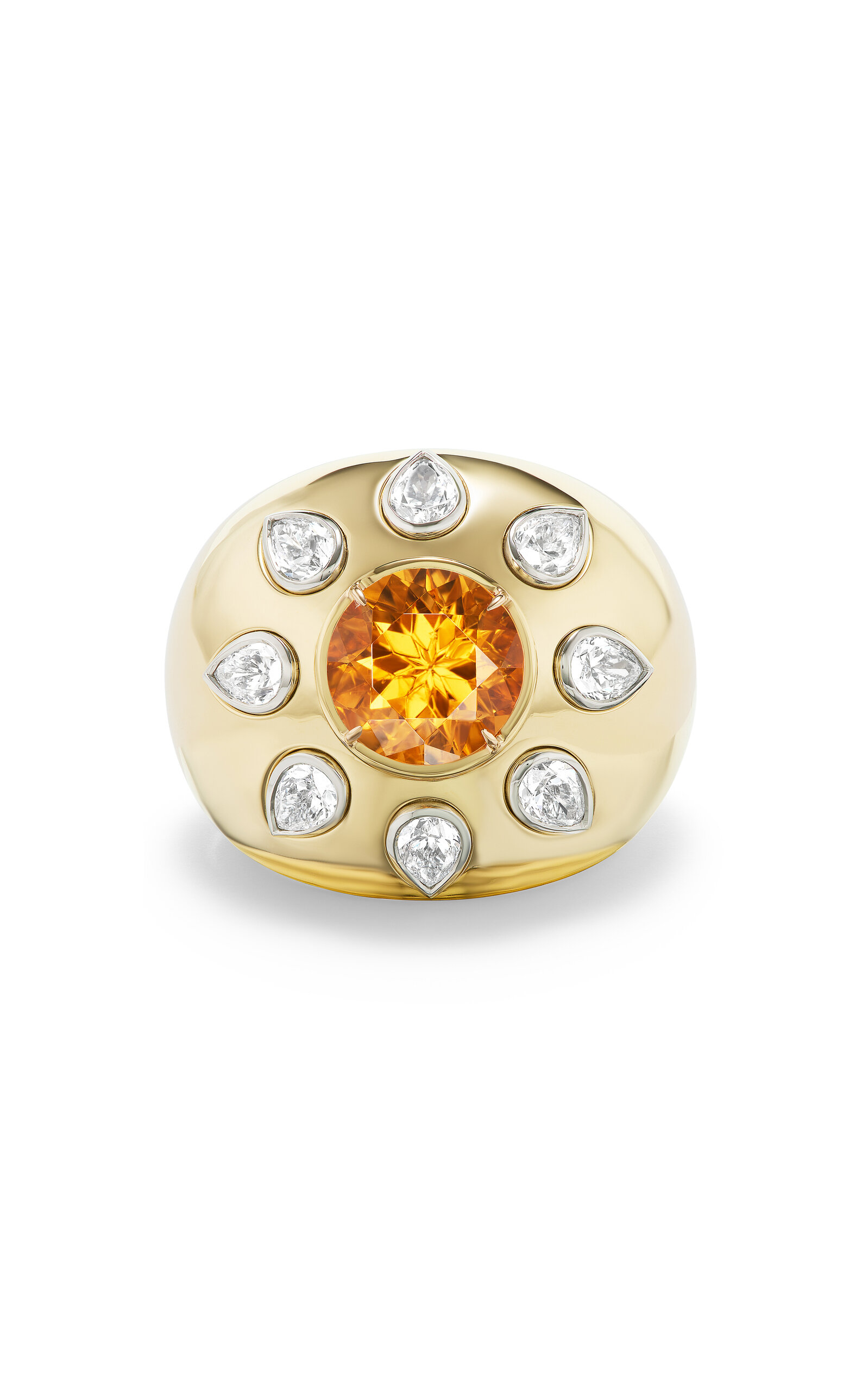 Shop Gemella Jewels Mandarin 18k Yellow Gold Garnet Ring In Orange