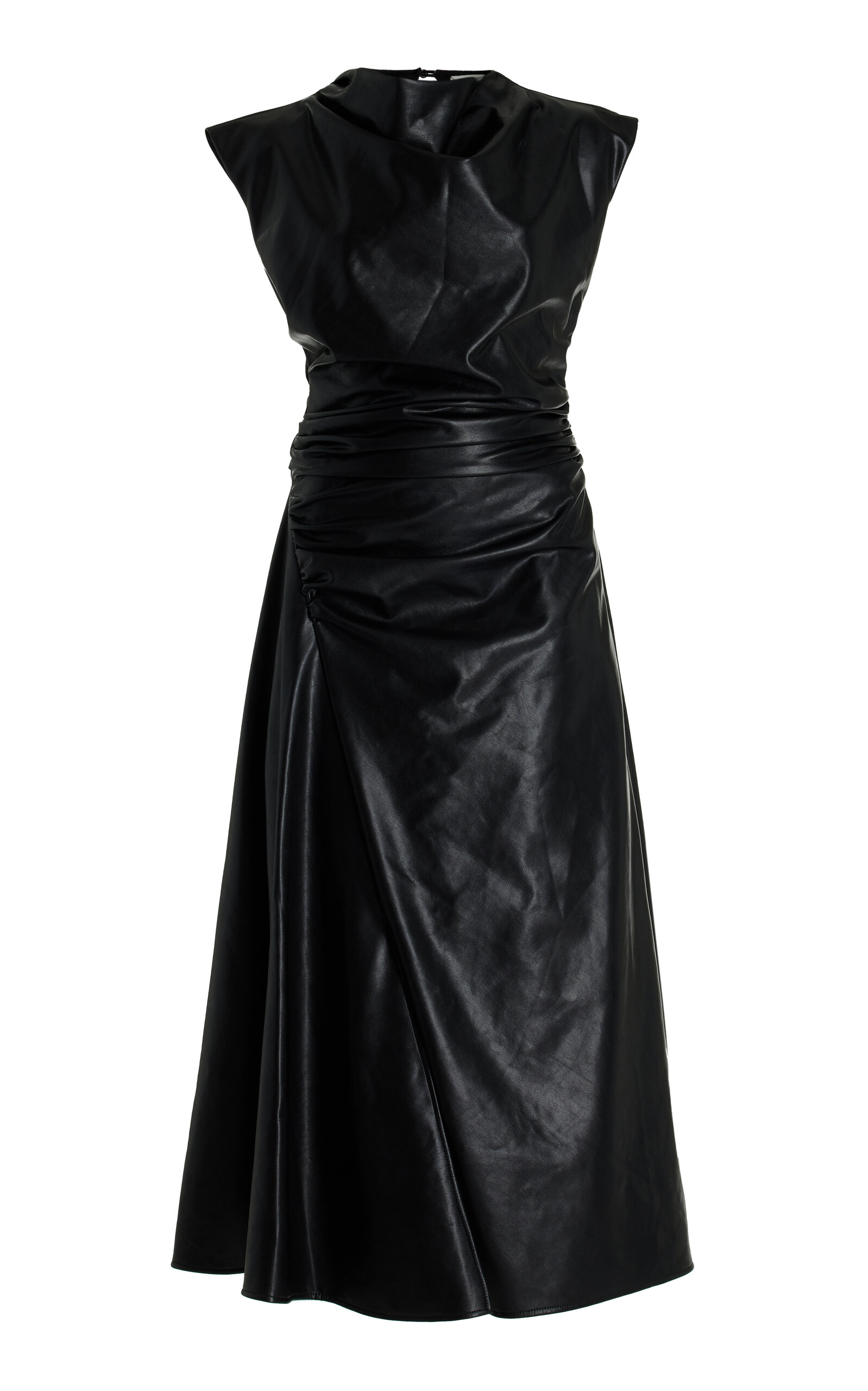 Shop Simkhai Burke Draped Midi Dress In Black