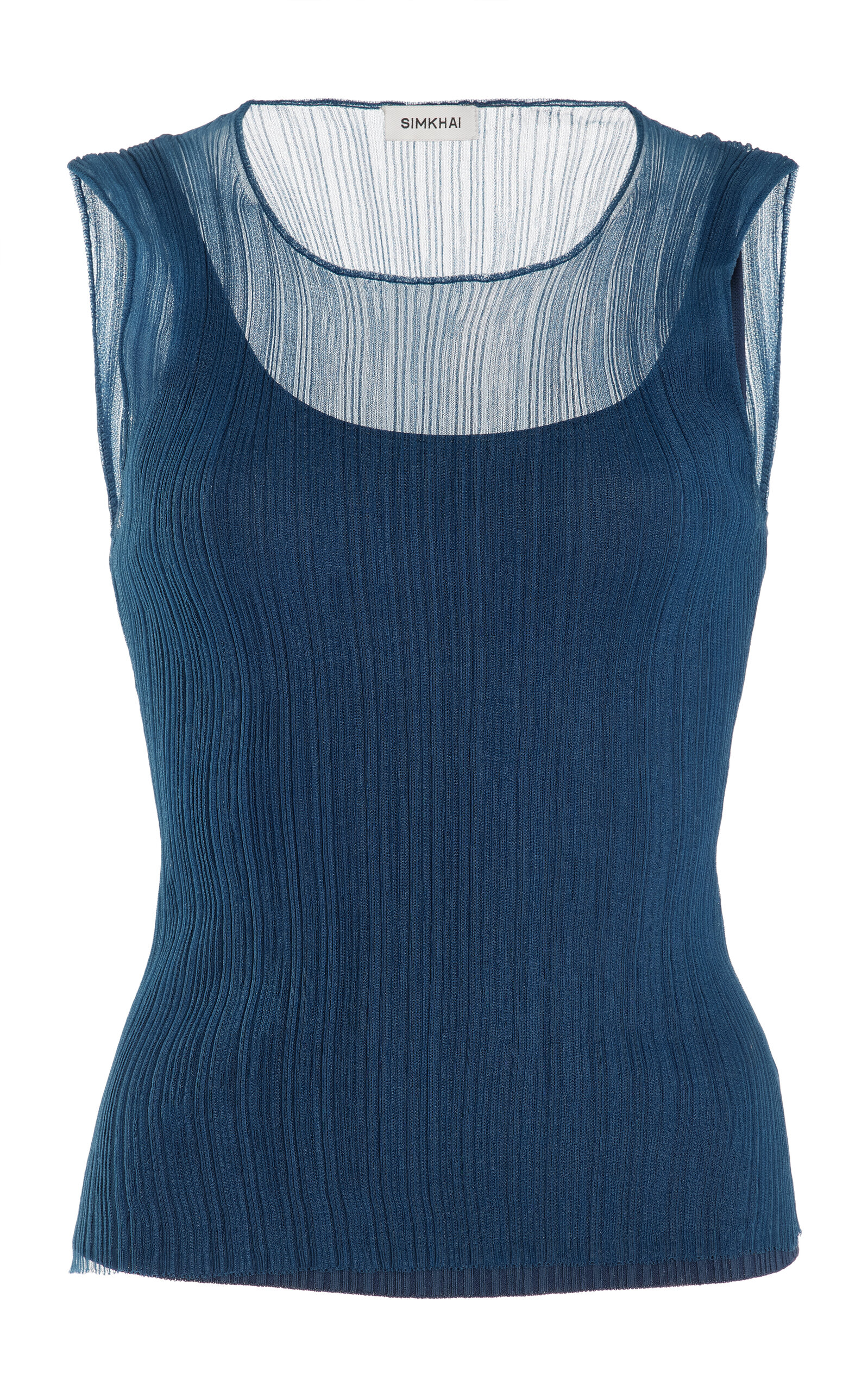 Shop Simkhai Oakley Bralette Tank Top In Blue