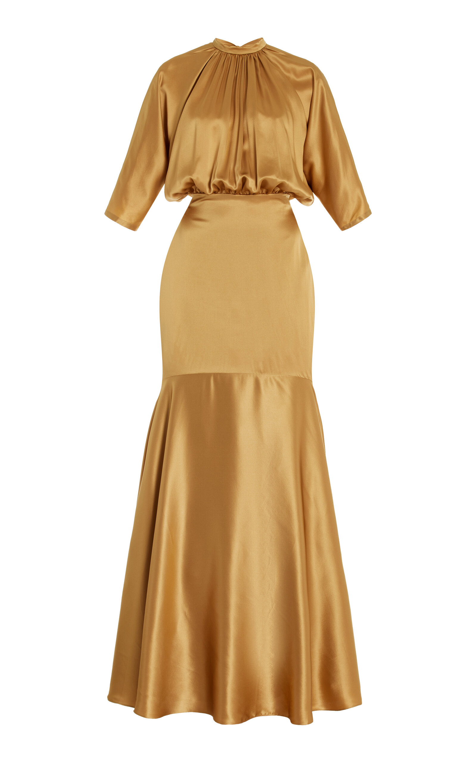 Shop Andres Otalora Exclusive El Bosque Silk Dress In Brown