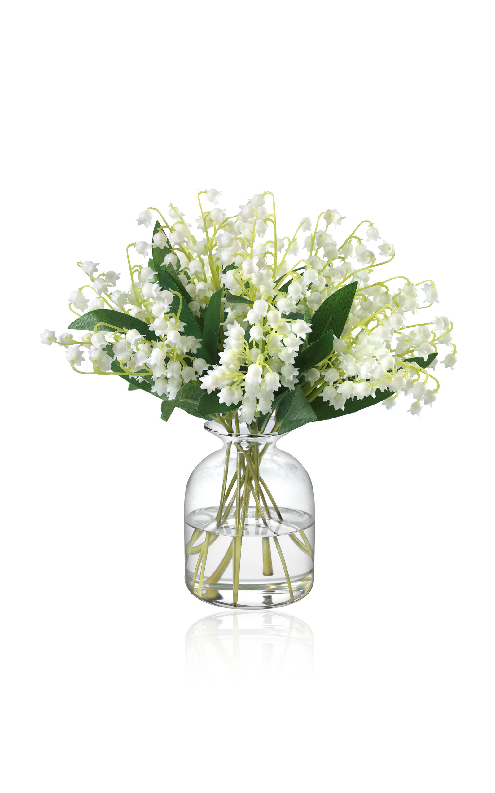 Shop Diane James Designs X Moda Lily Of The Valley In Small Glass Vase In White