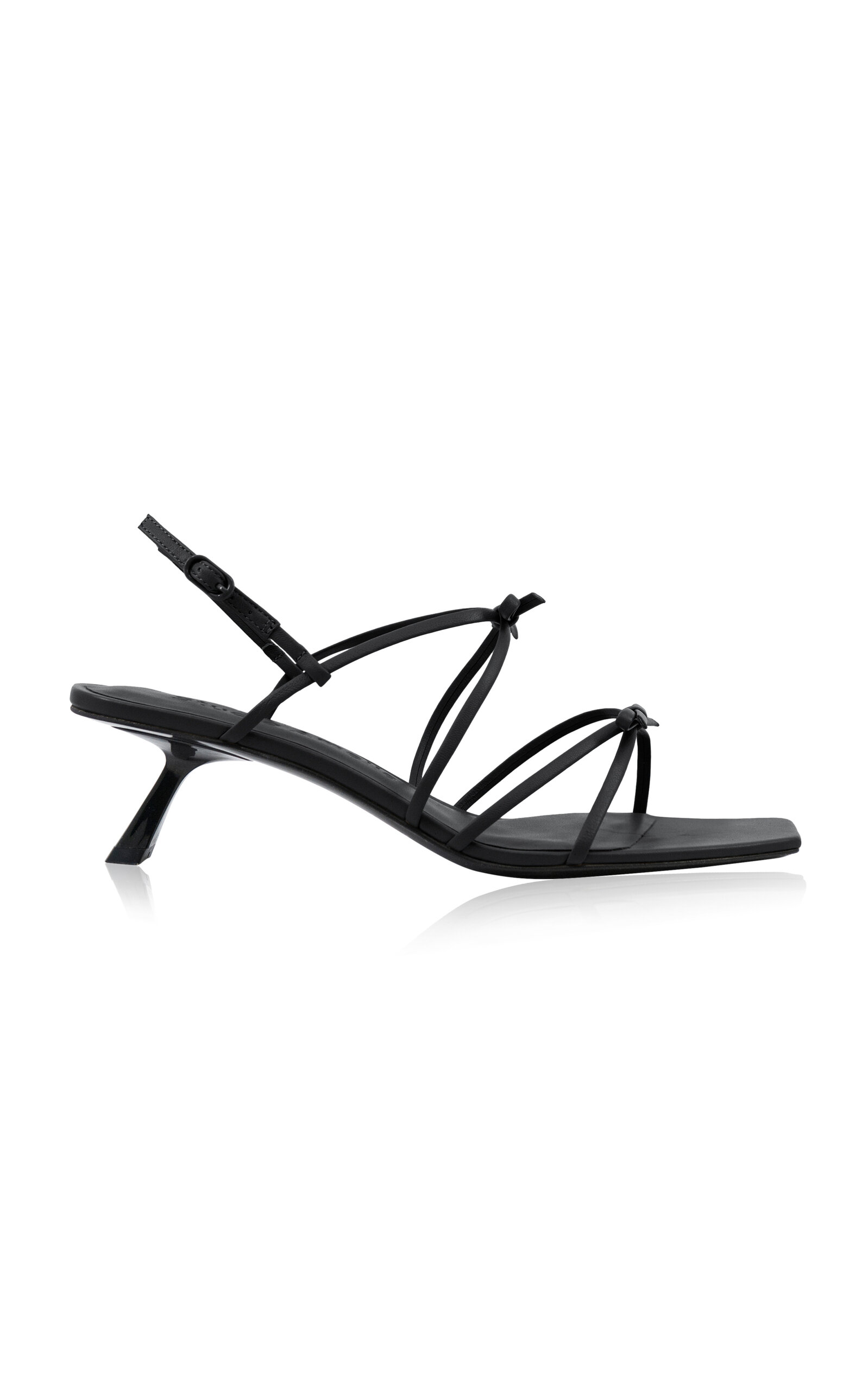 Ballet Bow-Embellished Leather Sandals