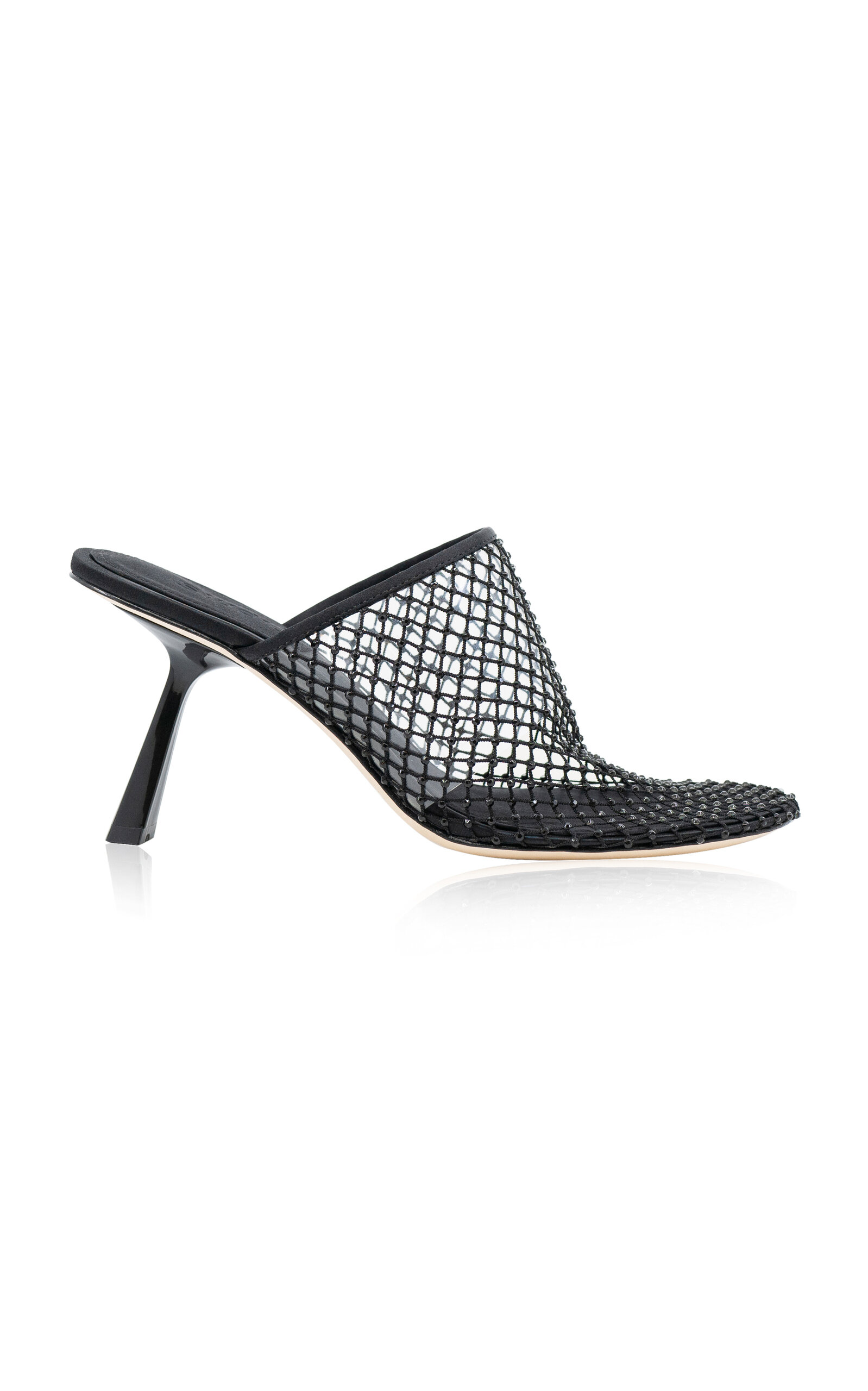 Shop Studio Amelia Dolly Mesh Satin Mules In Black