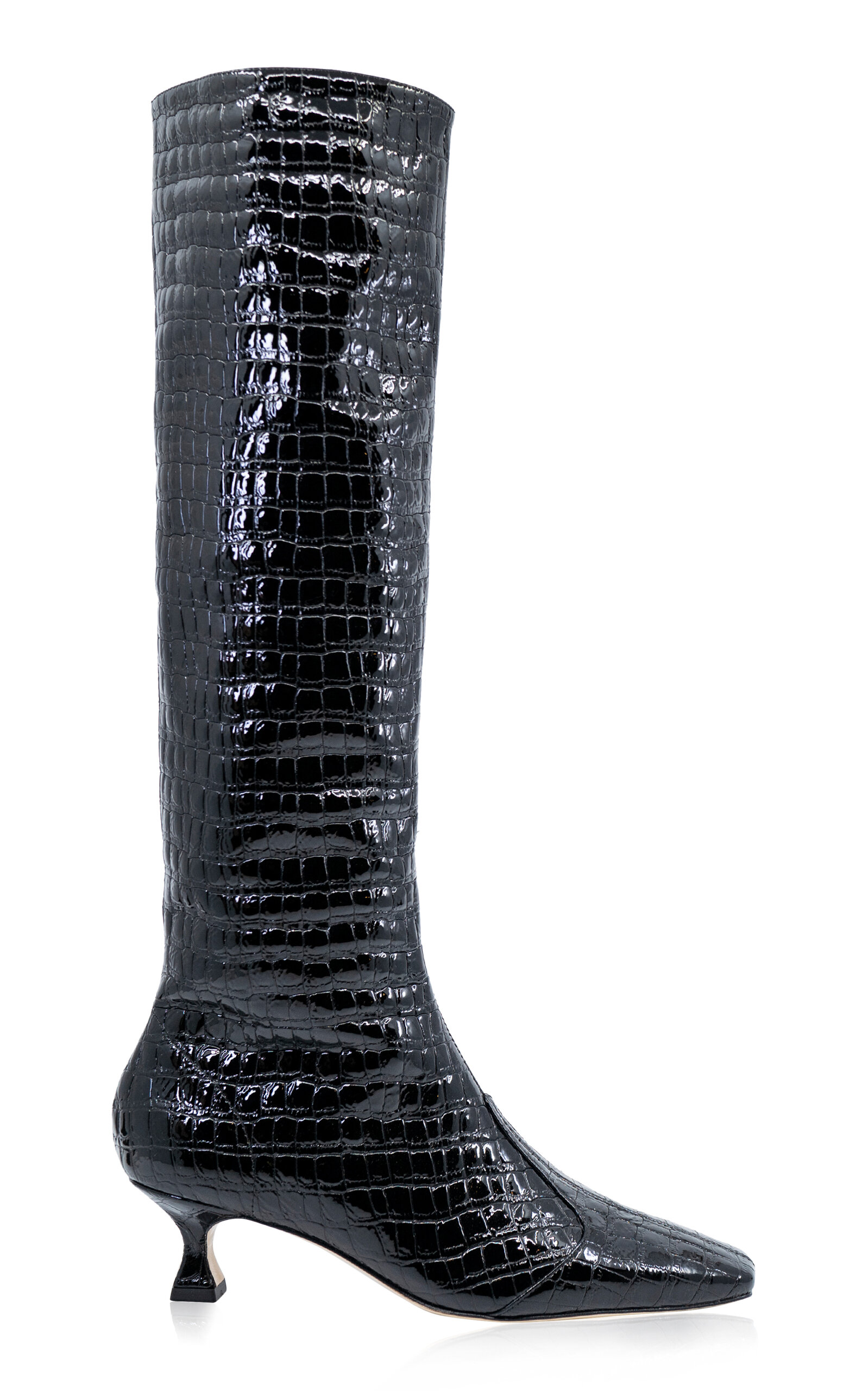 Maverick Croc-Embossed Leather Boots