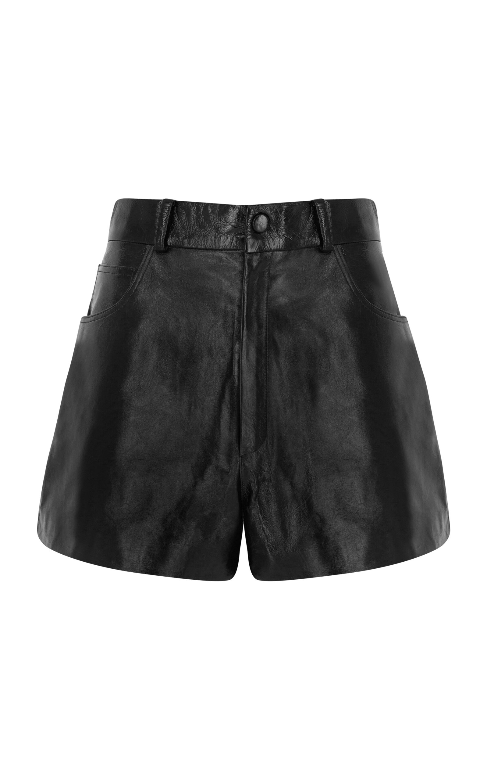 Zeynep Arçay High-Rise Leather Shorts