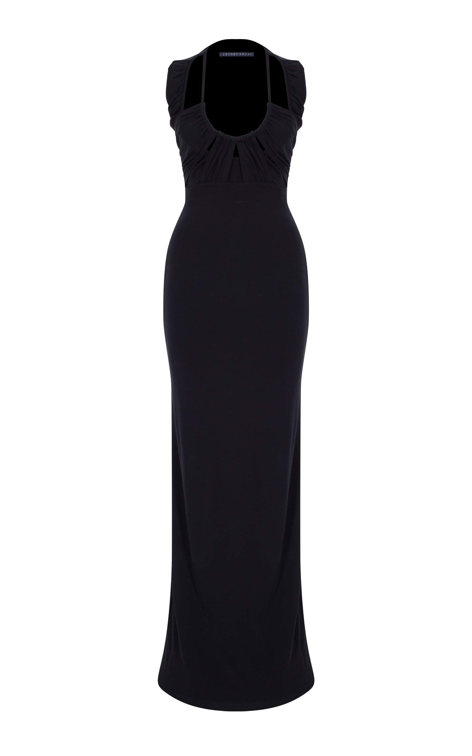 Shop Zeynep Arcay Cutout Jersey Gown In Black