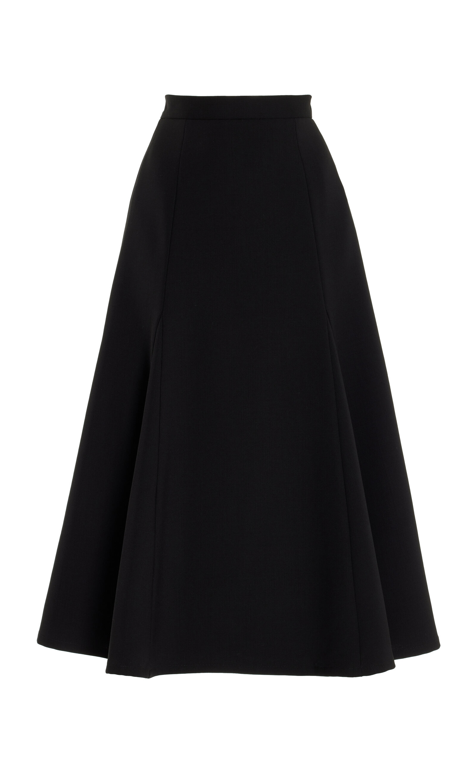 Stretch-Wool Midi Skirt