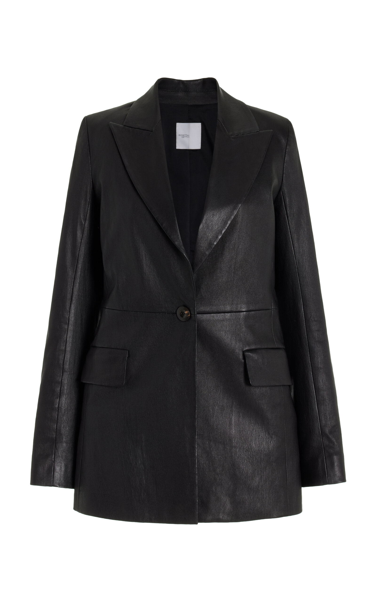 Shop Rosetta Getty Leather Blazer In Black