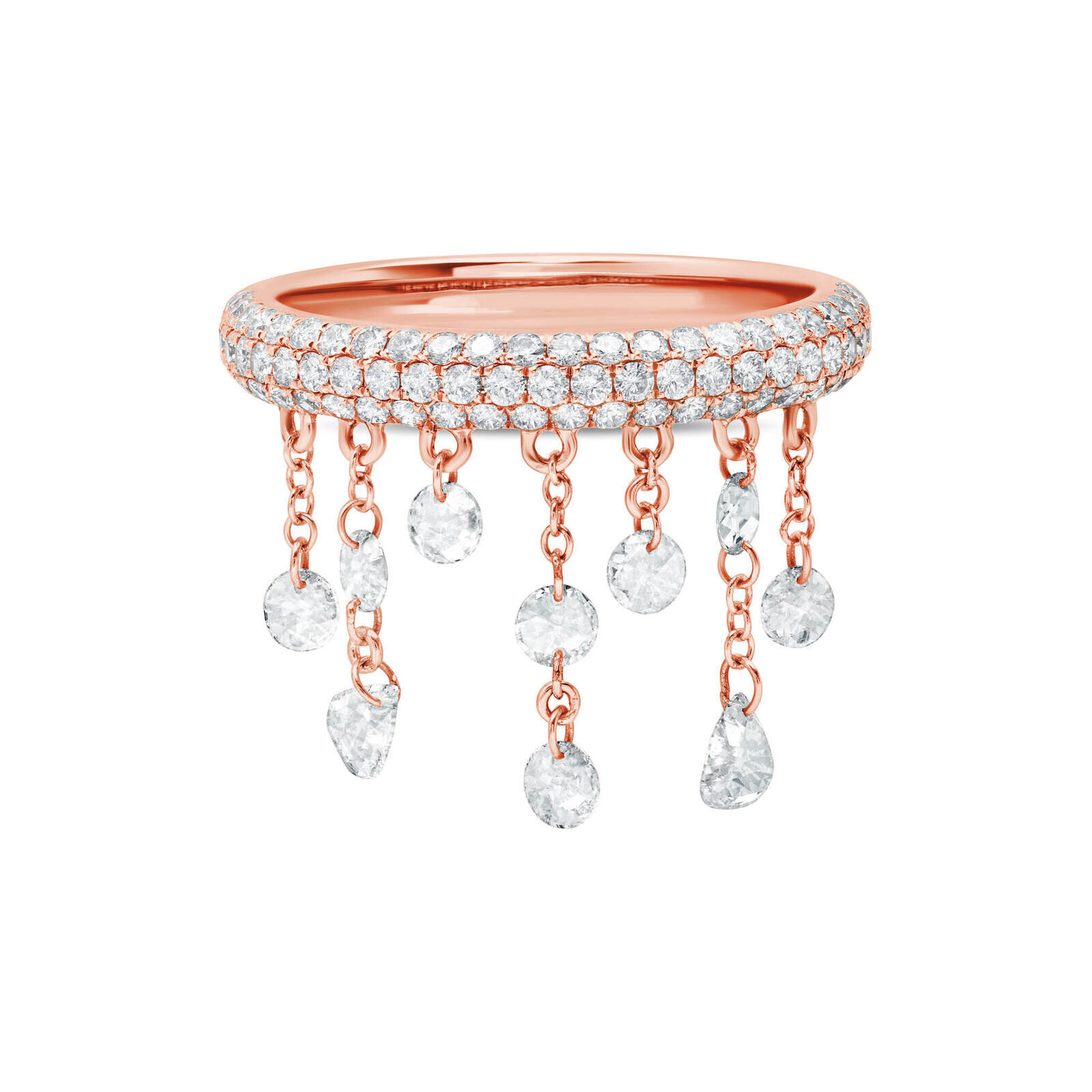 Shop Graziela Rose Floating Diamond Ring In Pink