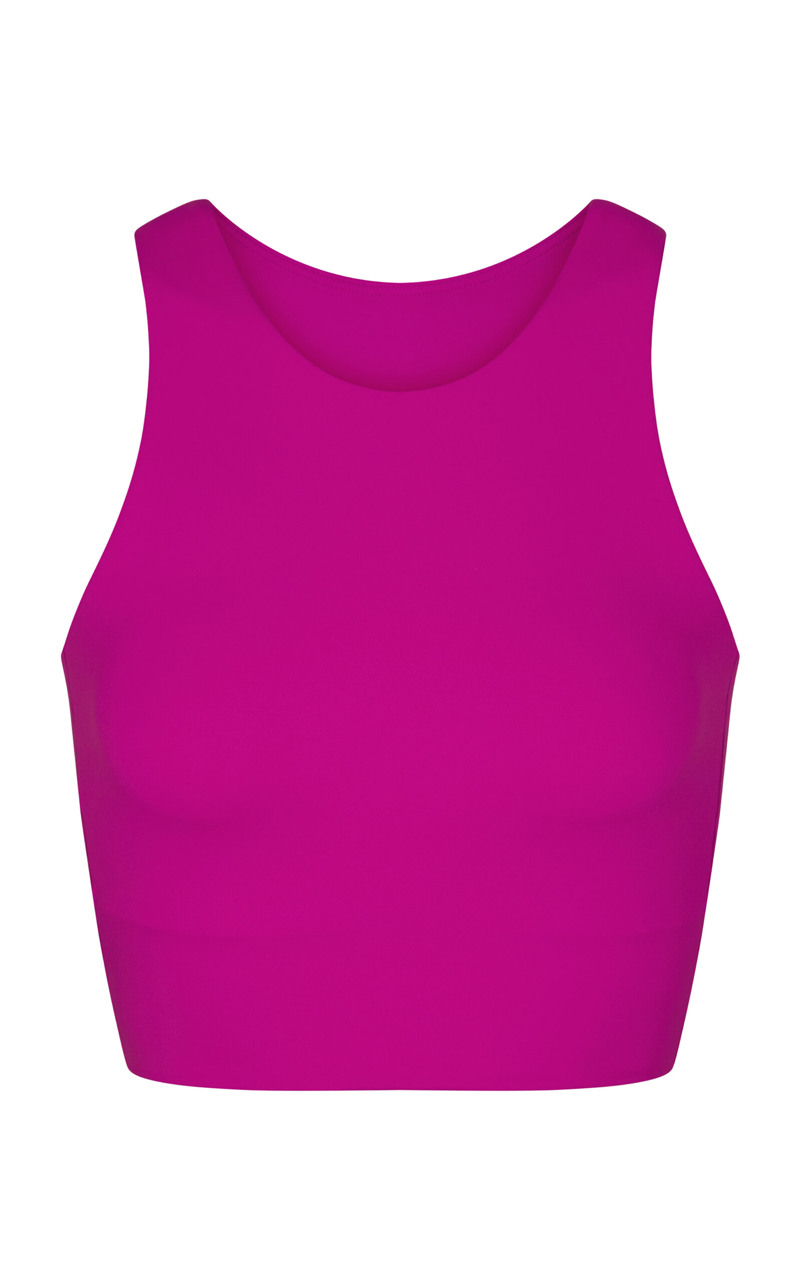 Shop Left On Friday Tone Cropped Stretch-jersey Top In Fuchsia