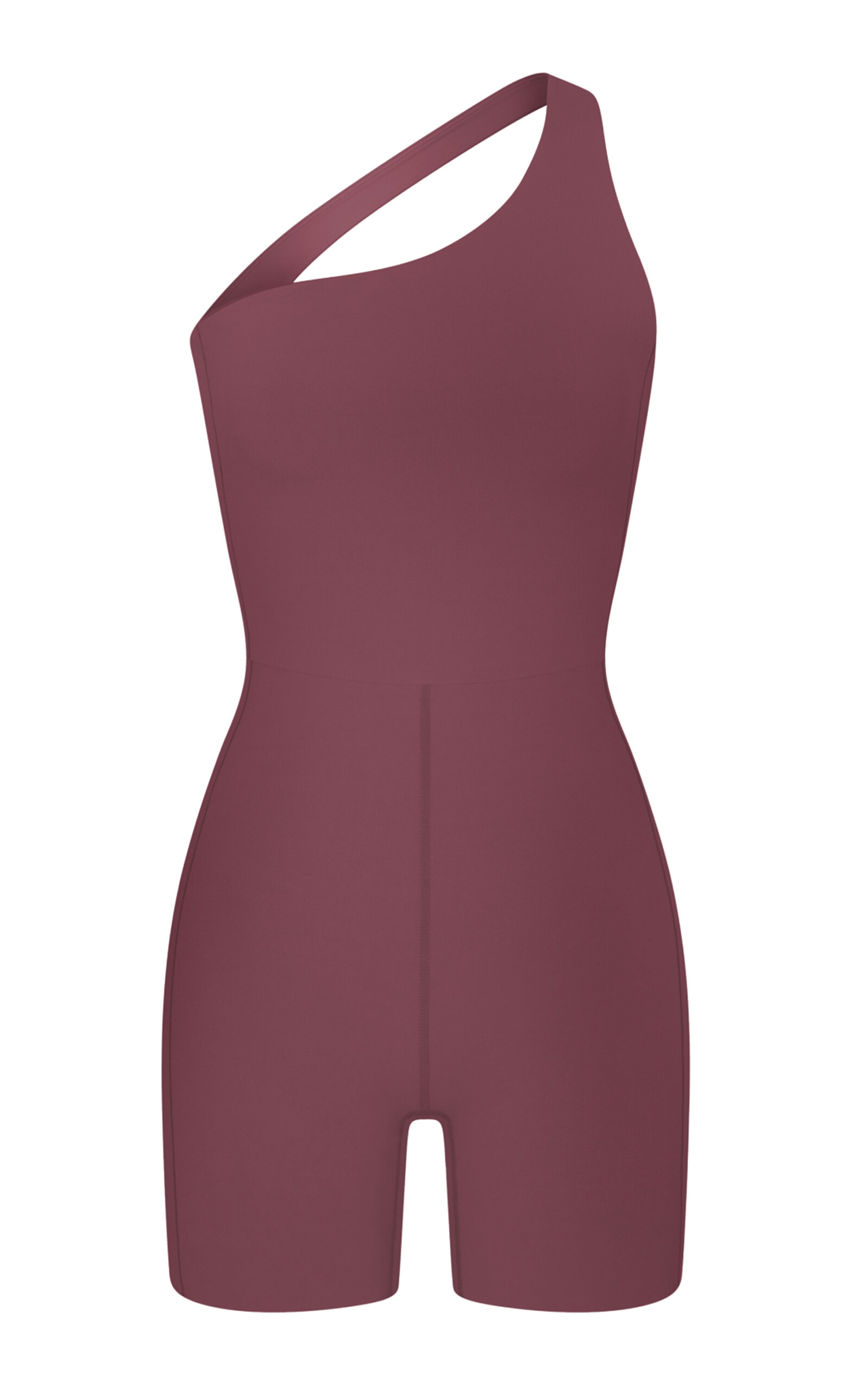 Left On Friday Shoreline One-shoulder Stretch-jersey Playsuit In Berry