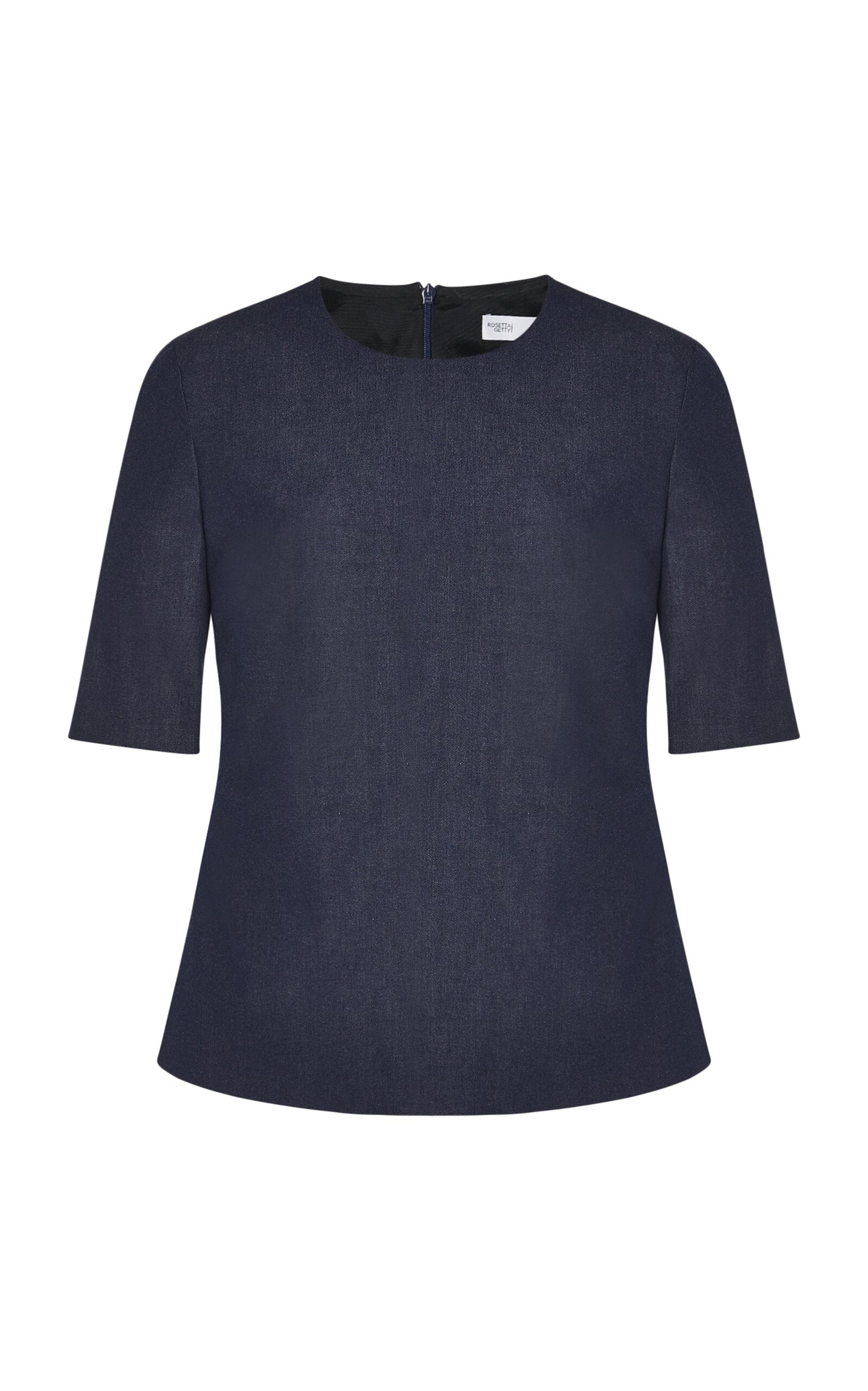 Shop Rosetta Getty Stretch-twill Top In Navy