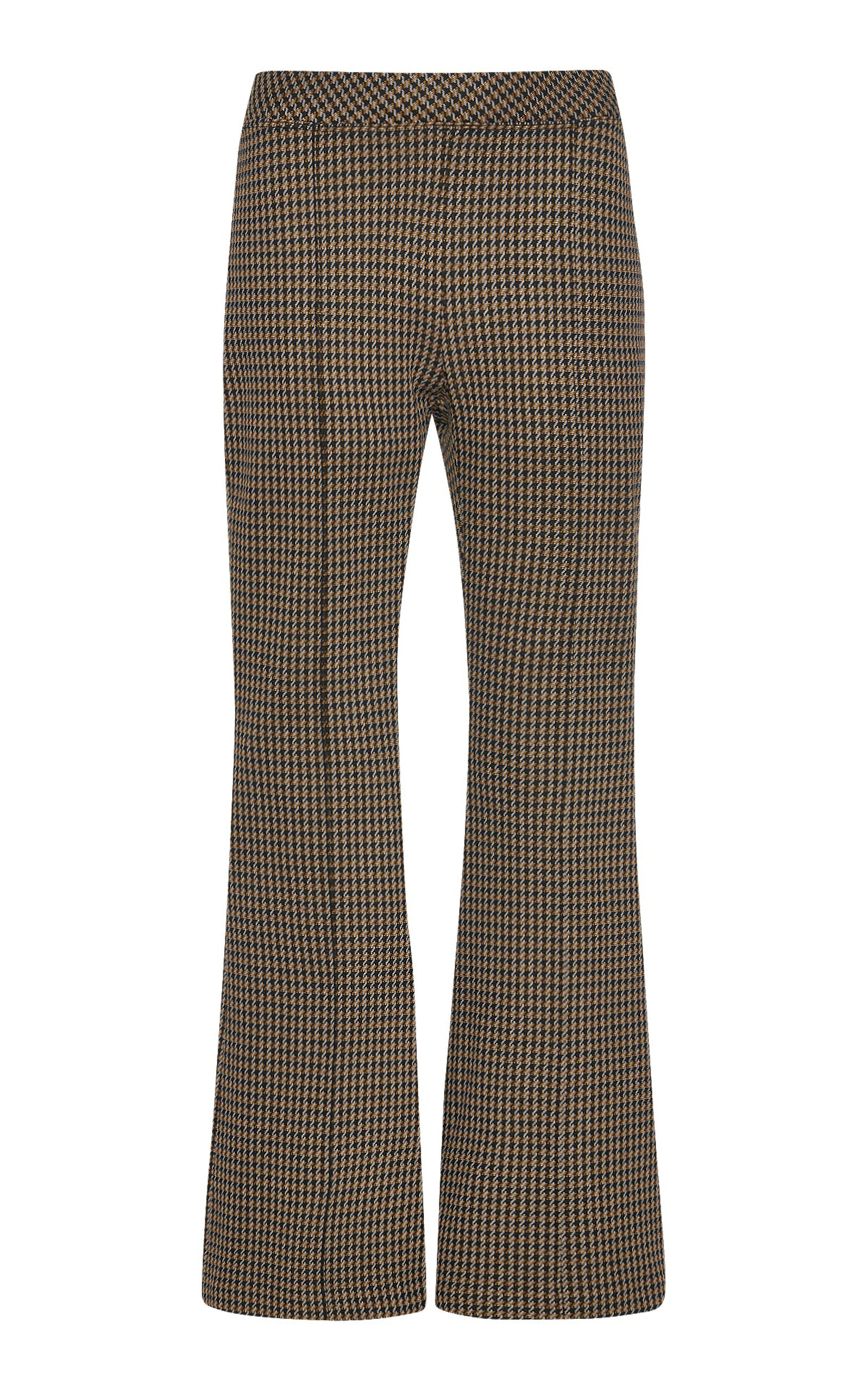 Rosetta Getty High-rise Houndstooth Stretch-woven Flared Pants In Multi