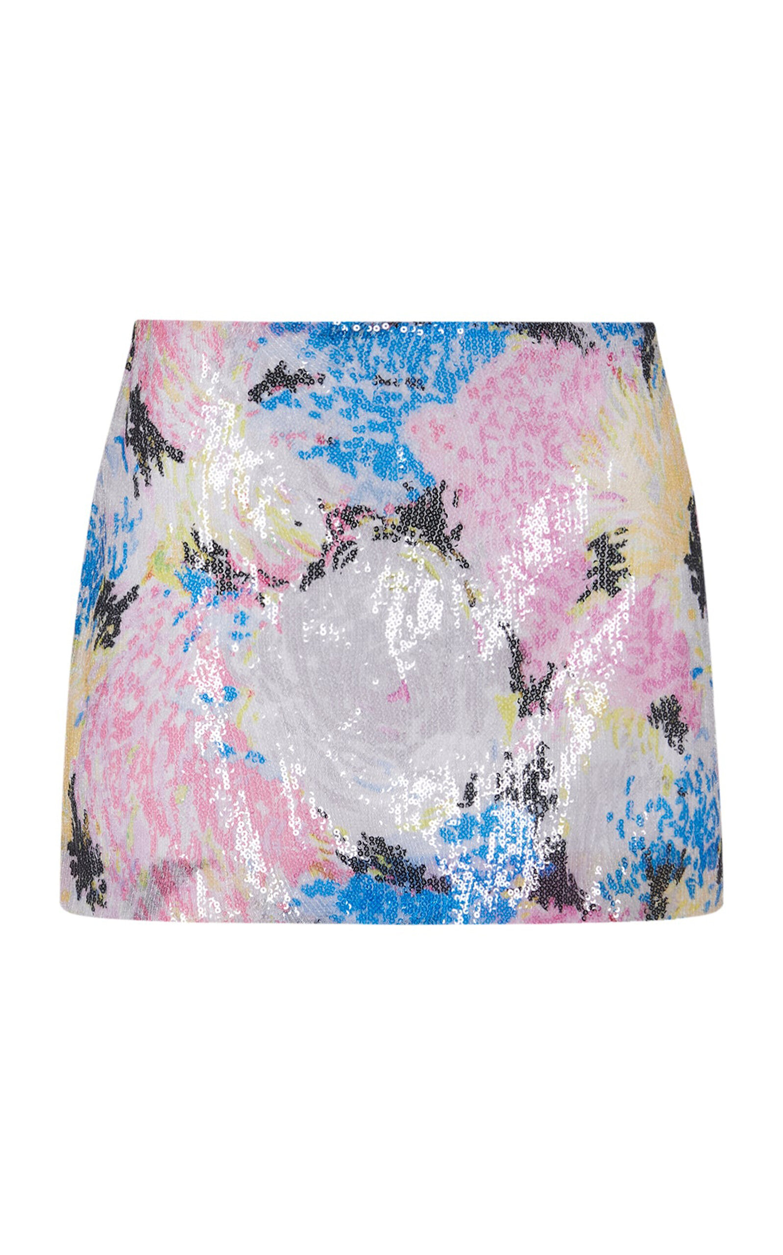 Shop Rosetta Getty Floral Mesh Mini Skirt In Multi