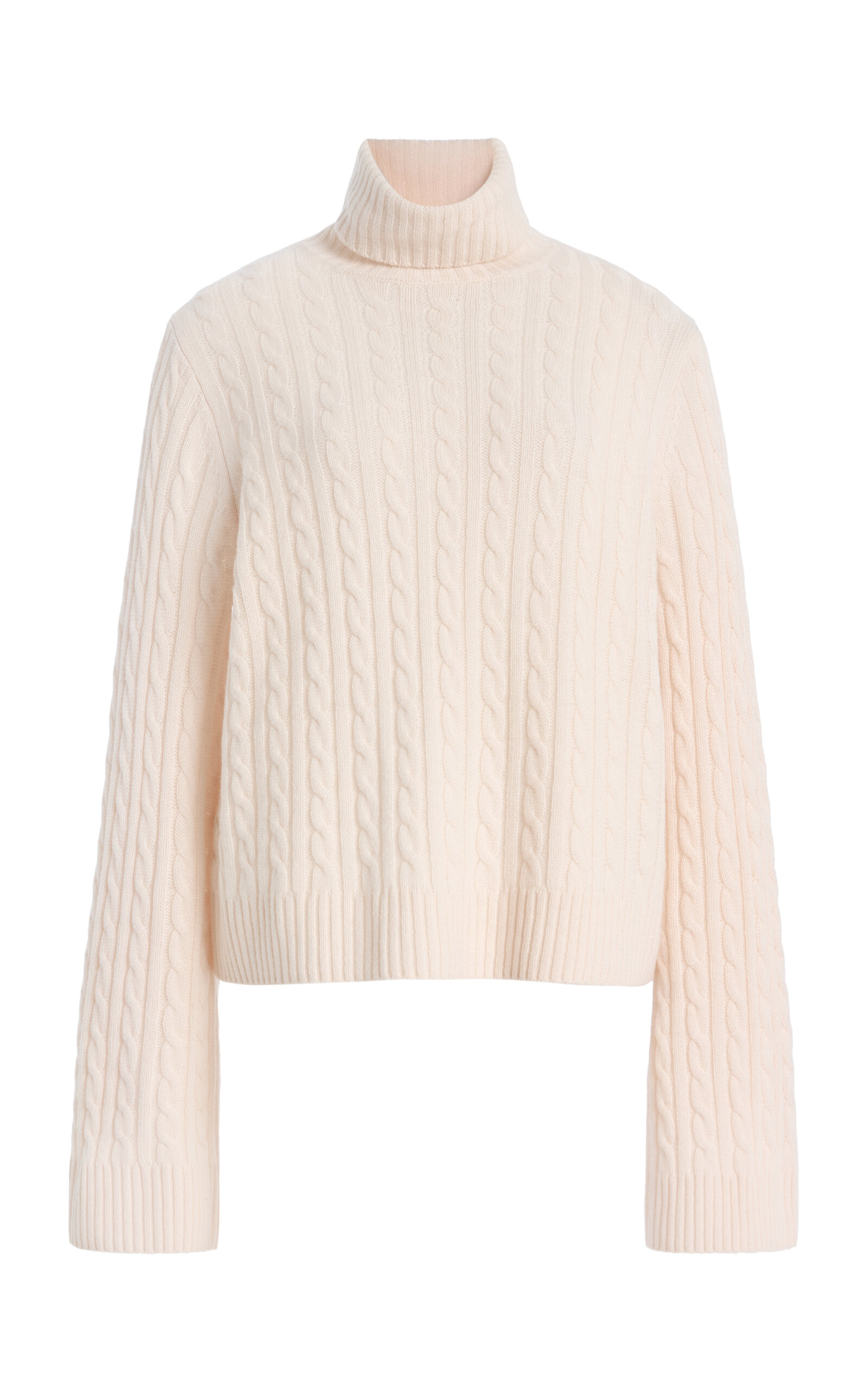 Nell Cable-Knit Wool-Cashmere Turtleneck Sweater