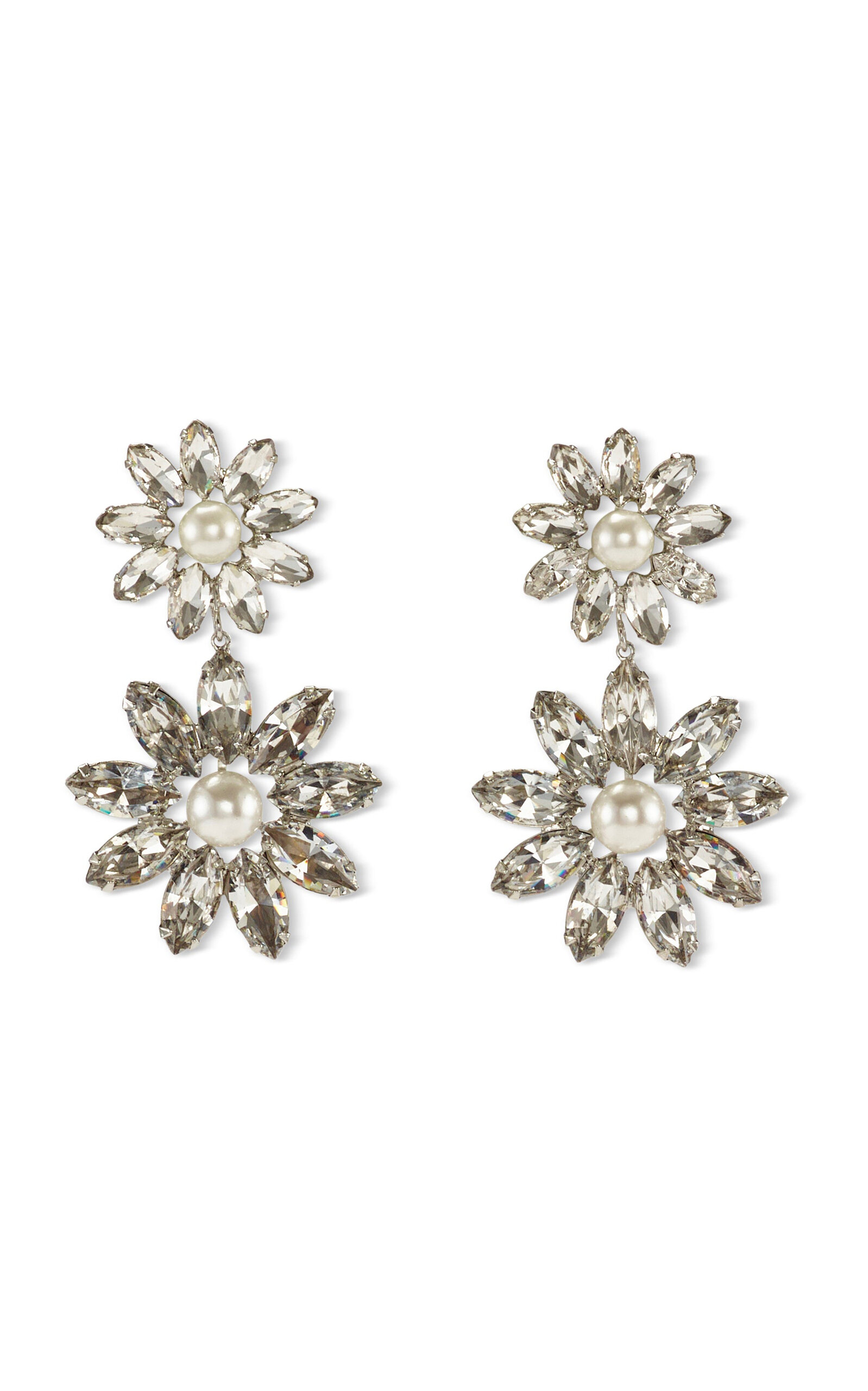 Shop Lelet Ny Zuri Rhodium-plated Swarovski Crystal Earrings In Silver