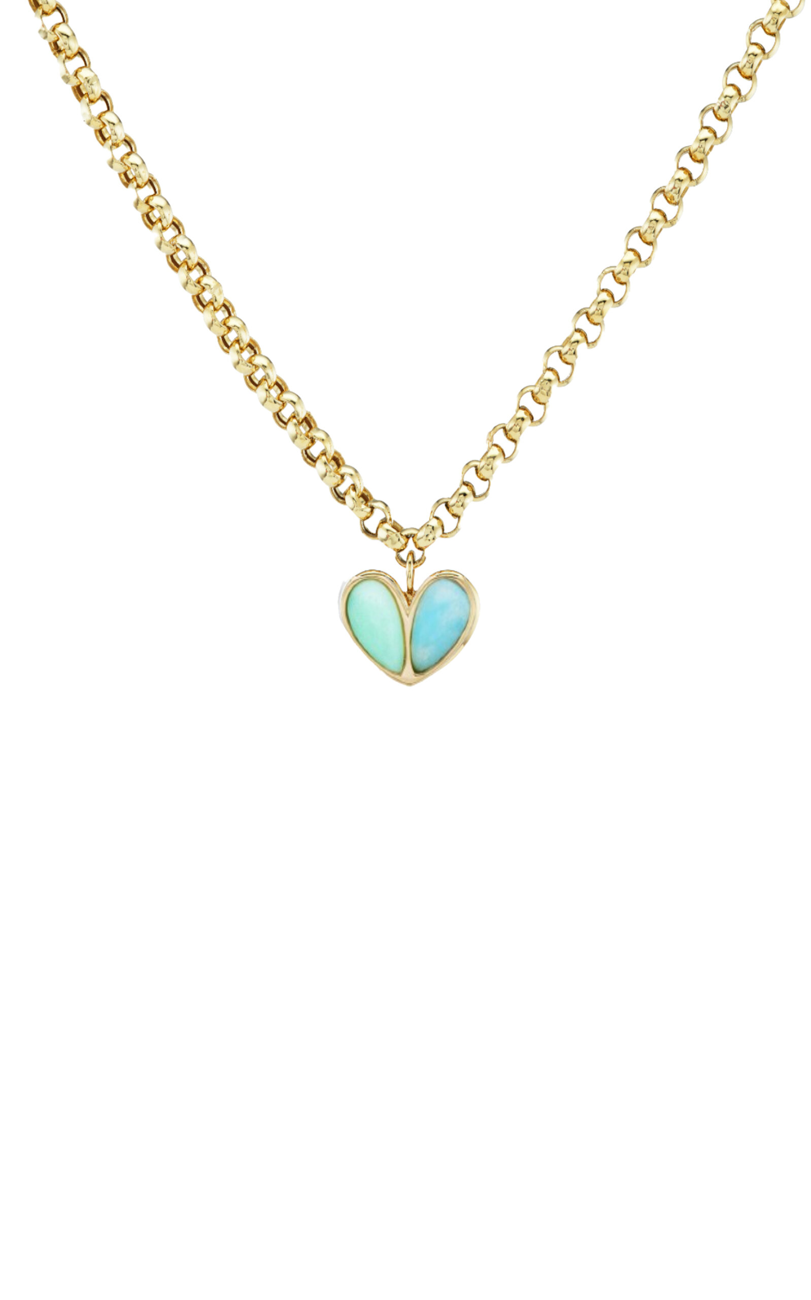 Shop Gemella Jewels Heirloom Sweetheart 18k Yellow Gold Green Turquoise; And Larimar Necklace In Blue