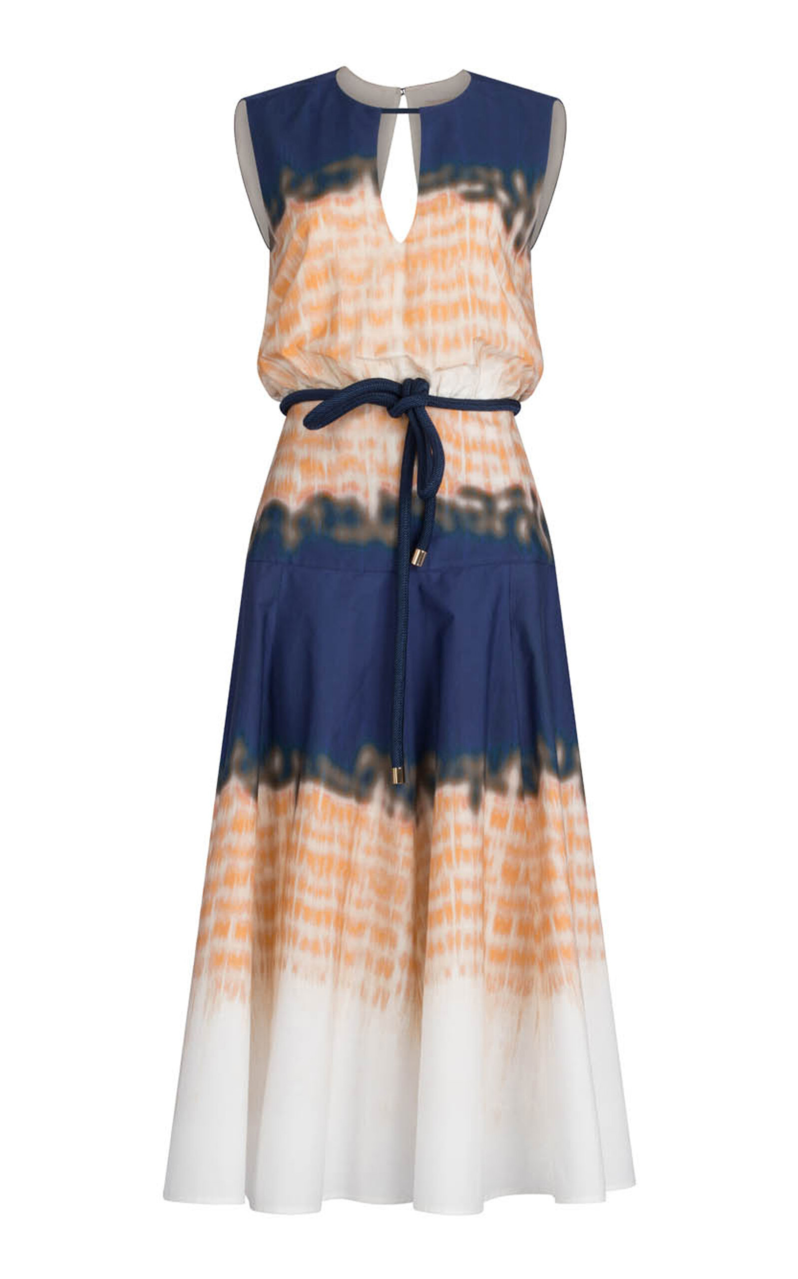 Shop Silvia Tcherassi Bora Belted Cotton Midi Dress In Multi