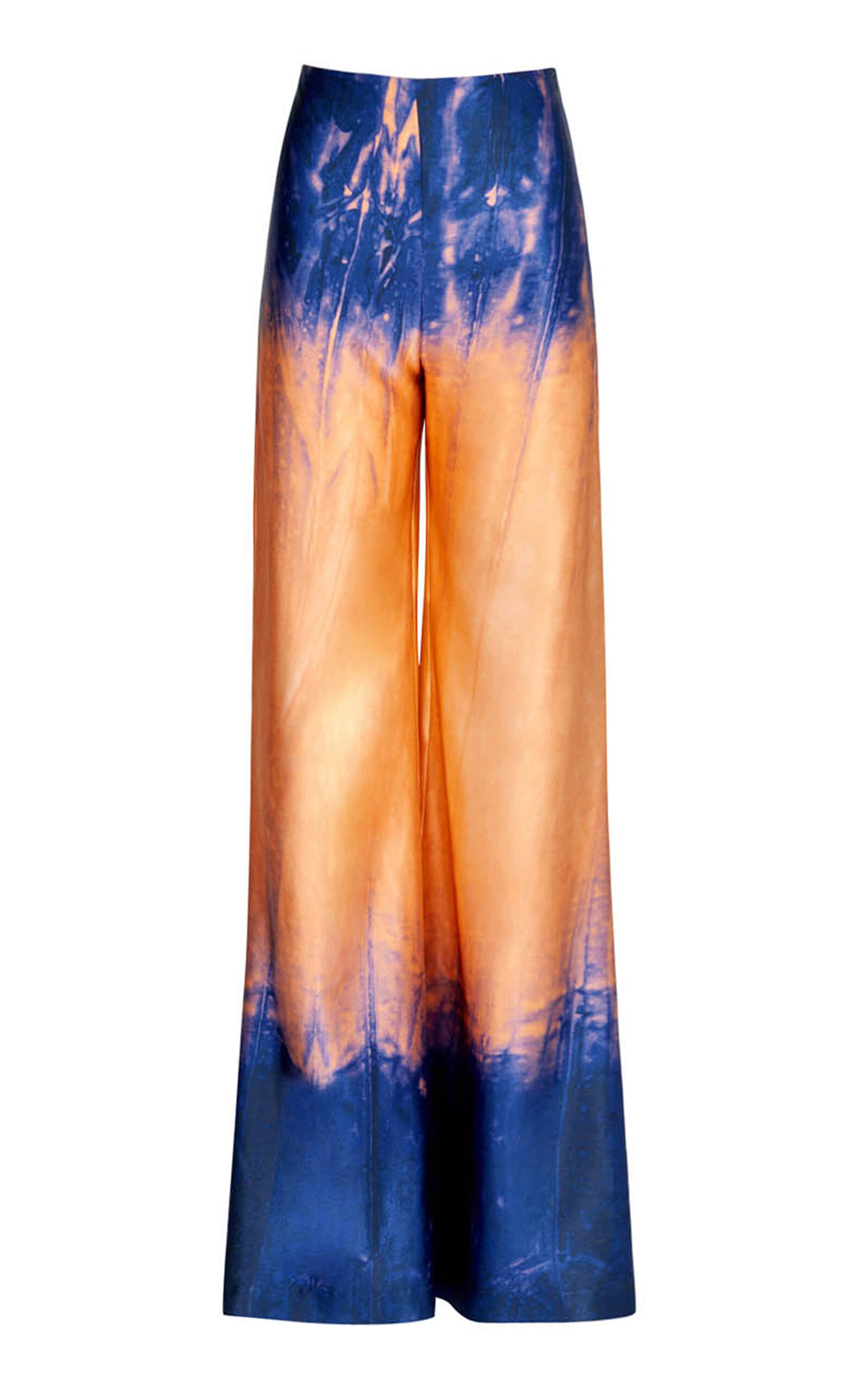 Shop Silvia Tcherassi Andie Stretch-silk Wide-leg Pants In Multi