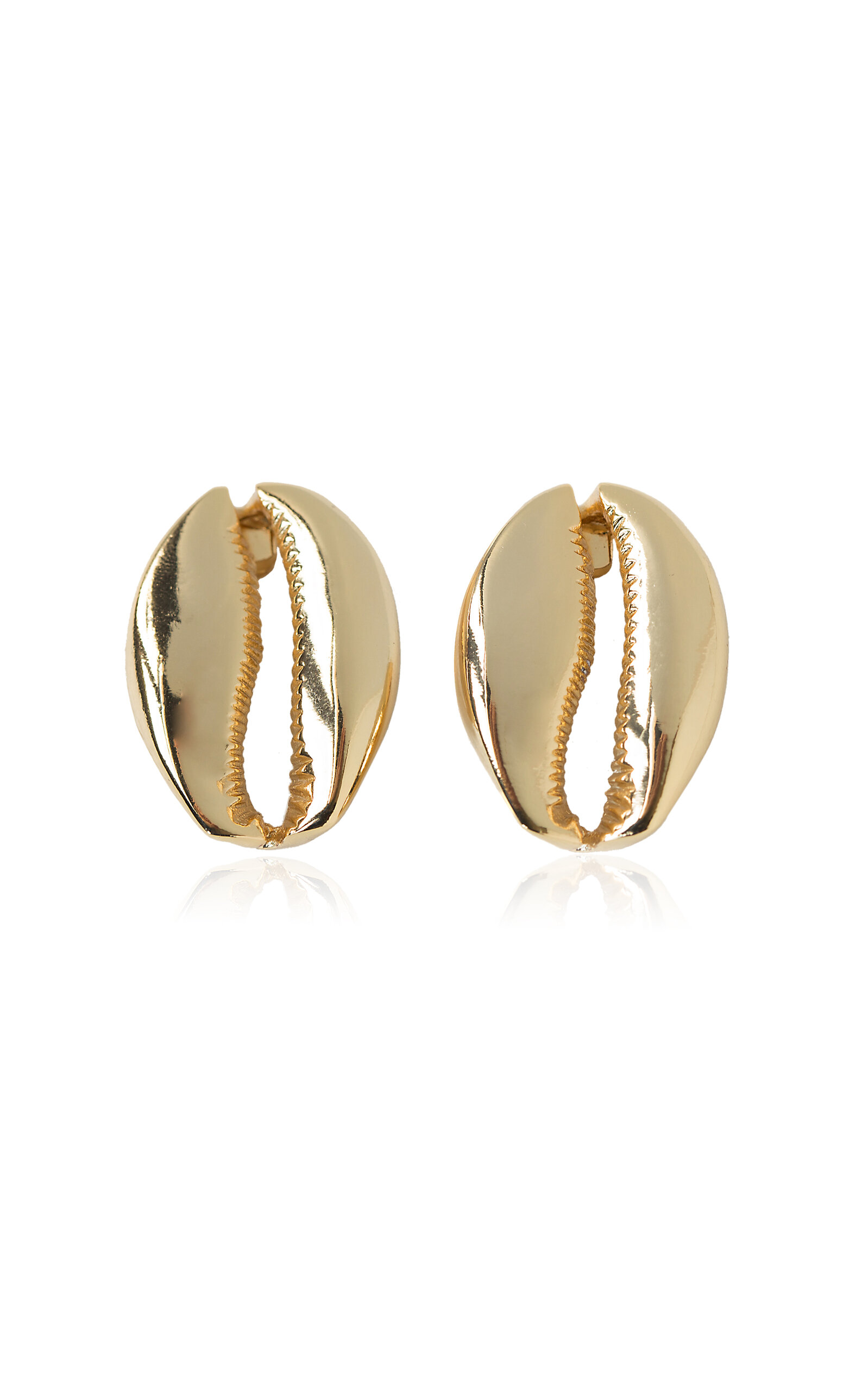 Shop Tohum Concha Mega 24k Gold-plated Puka Shell Earrings