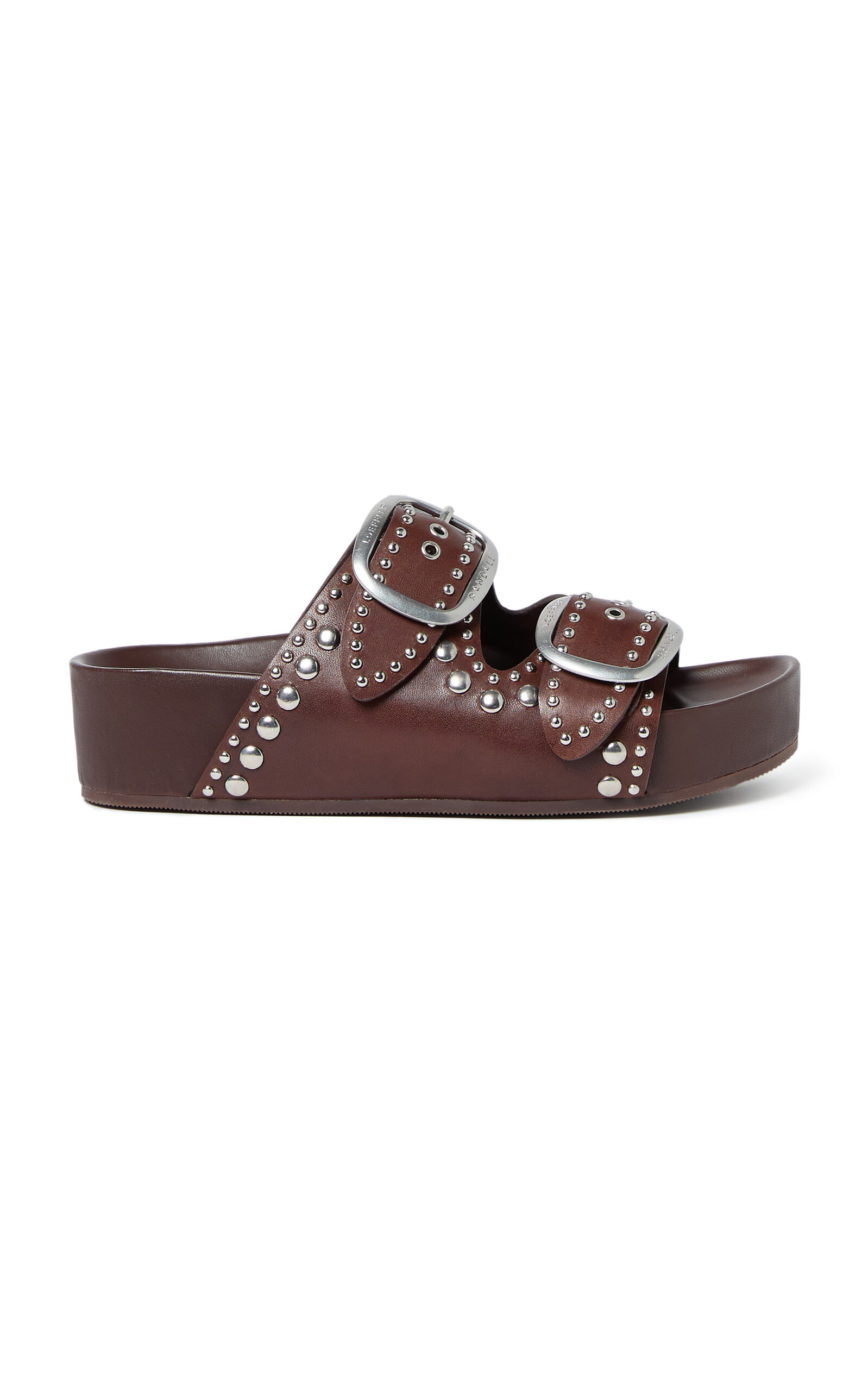 Shop Loeffler Randall Buckled Leather Sandals In Brown